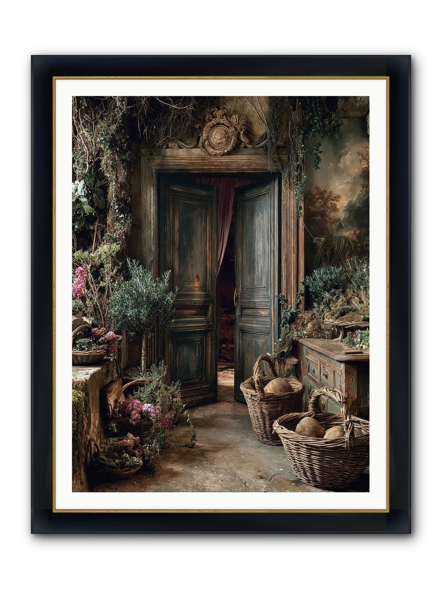 Golden Hour Abundance Framed Print - Wide Black w/Gold 36x48