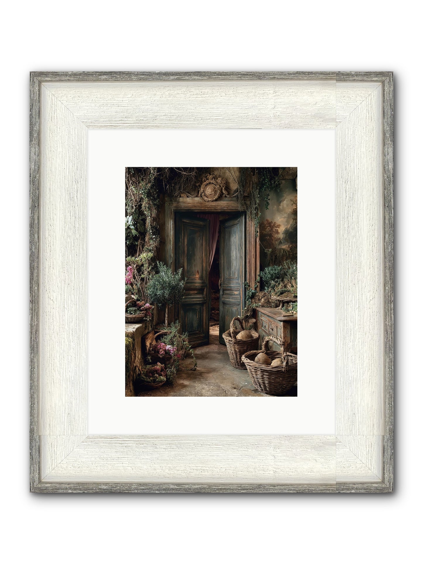 Golden Hour Abundance Framed Print - Driftwood White 9x12