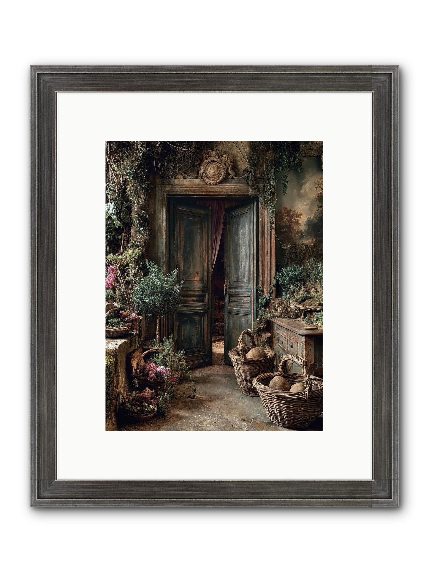 Golden Hour Abundance Framed Print - Slimwoods Black/Silver 9x12