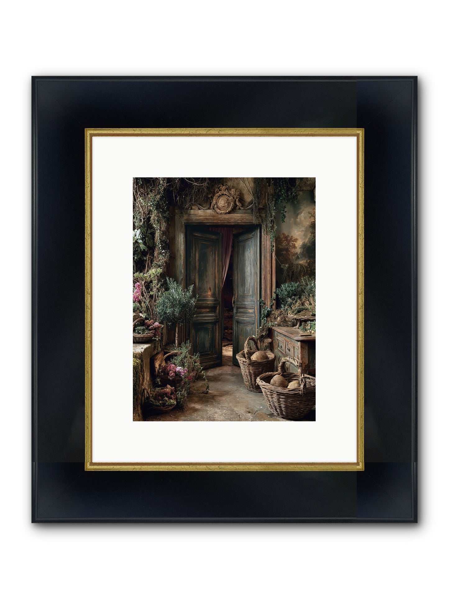 Golden Hour Abundance Framed Print - Wide Black w/Gold 9x12