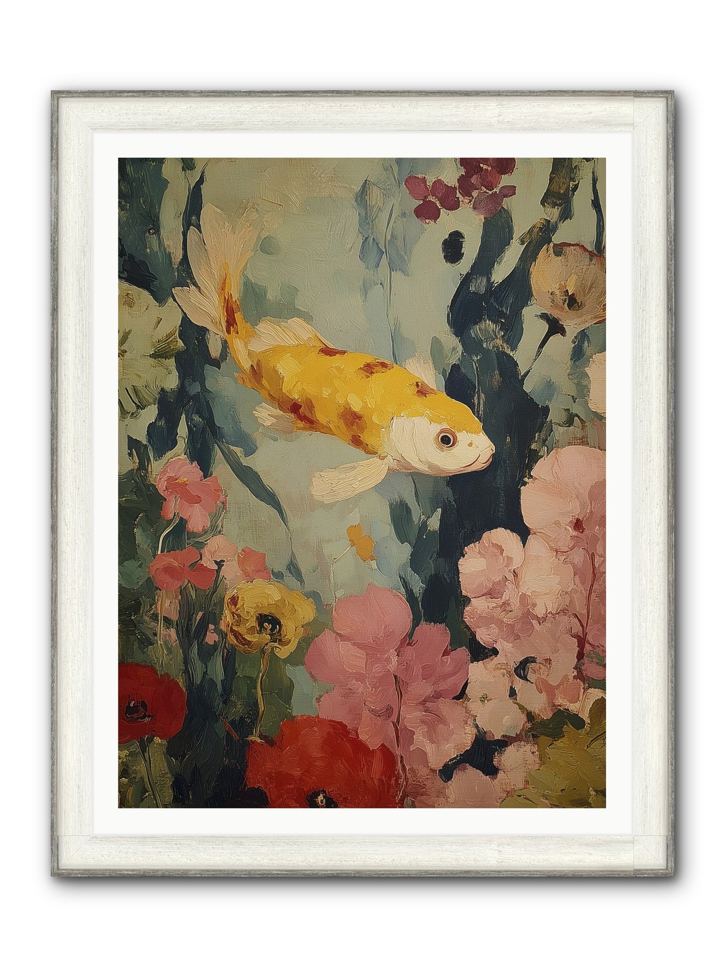 Golden Hour Light Framed Print - Driftwood White 36x48