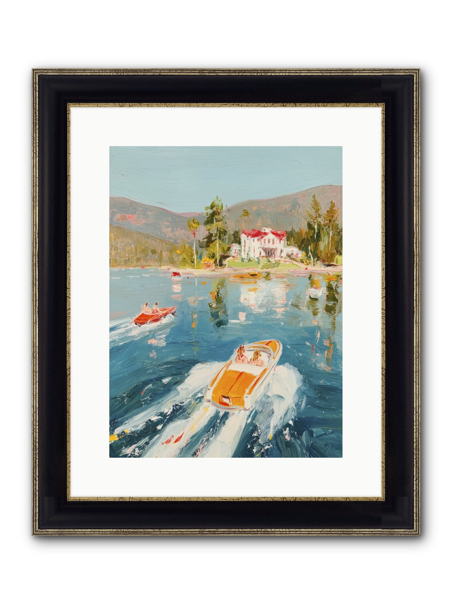 Golden Reflection Framed Print - Black & Gold 12x16