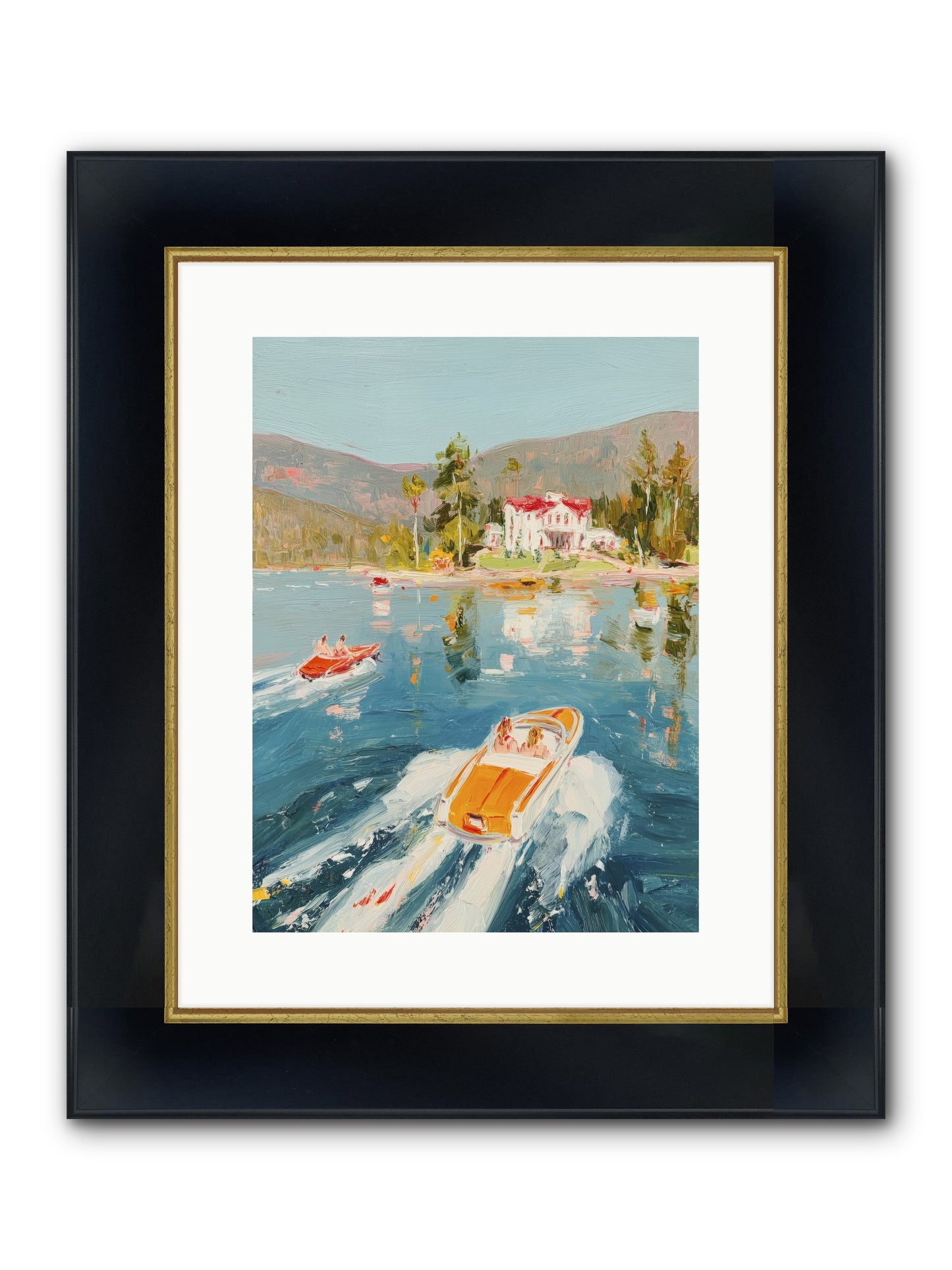 Golden Reflection Framed Print - Wide Black w/Gold 12x16