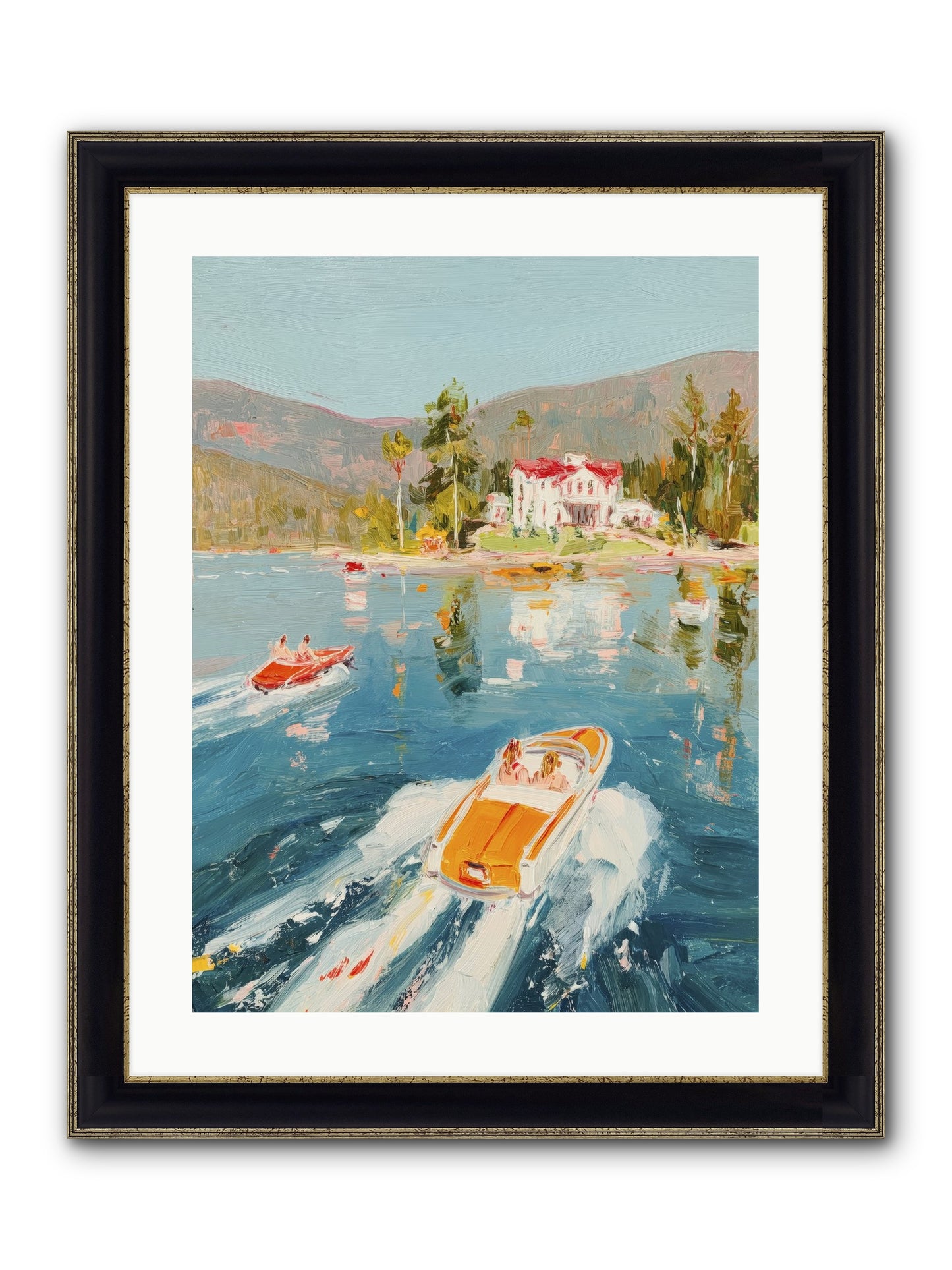 Golden Reflection Framed Print - Black & Gold 18x24