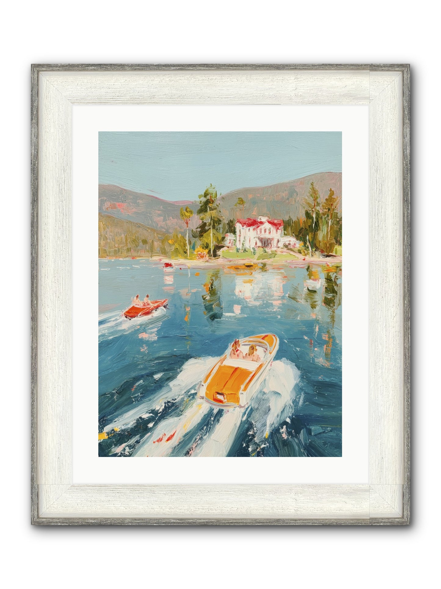 Golden Reflection Framed Print - Driftwood White 18x24