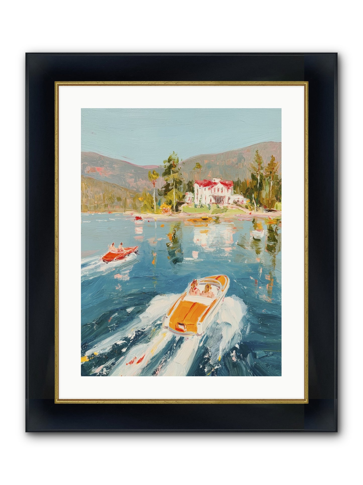 Golden Reflection Framed Print - Wide Black w/Gold 18x24