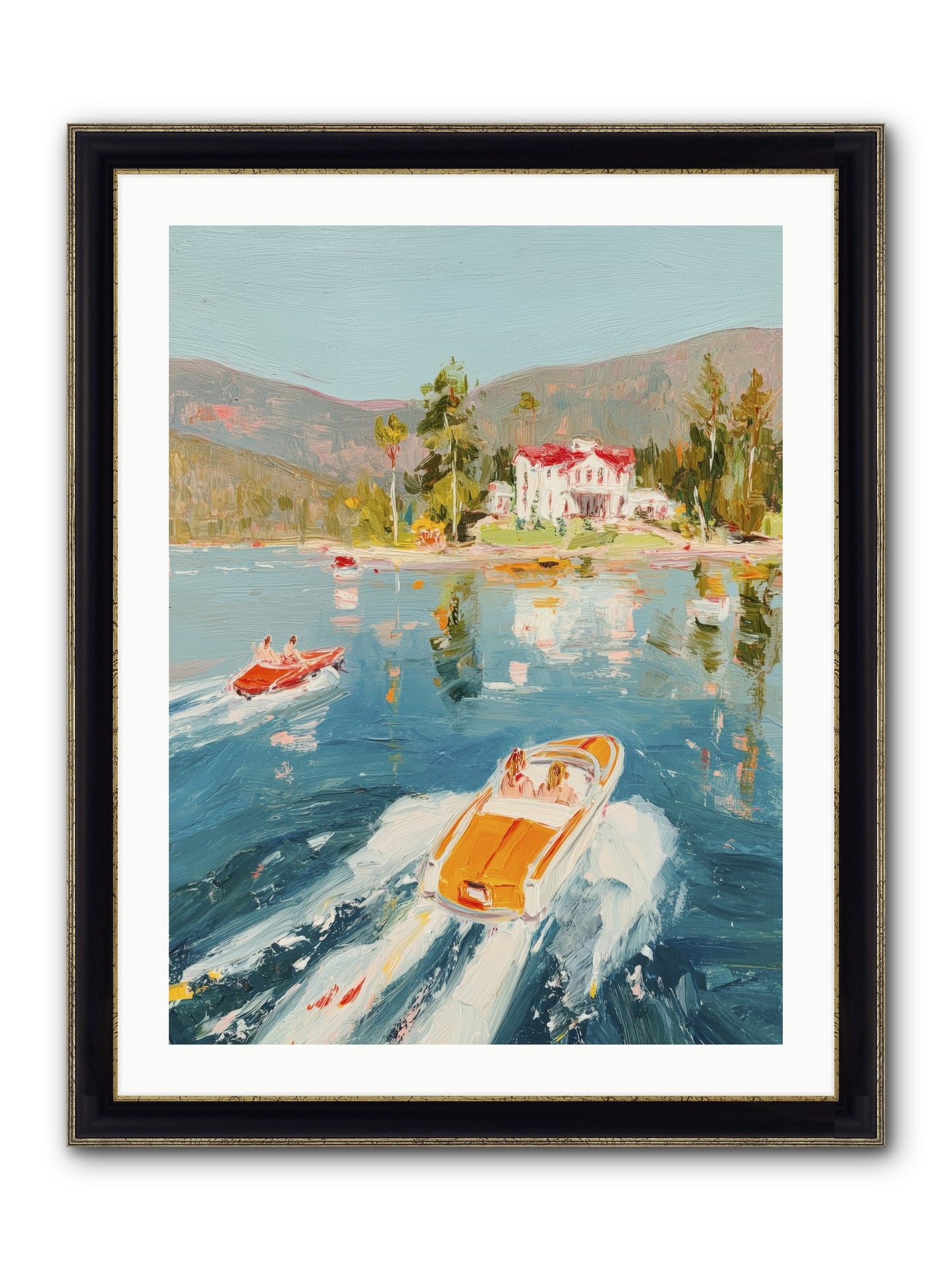 Golden Reflection Framed Print - Black & Gold 24x32