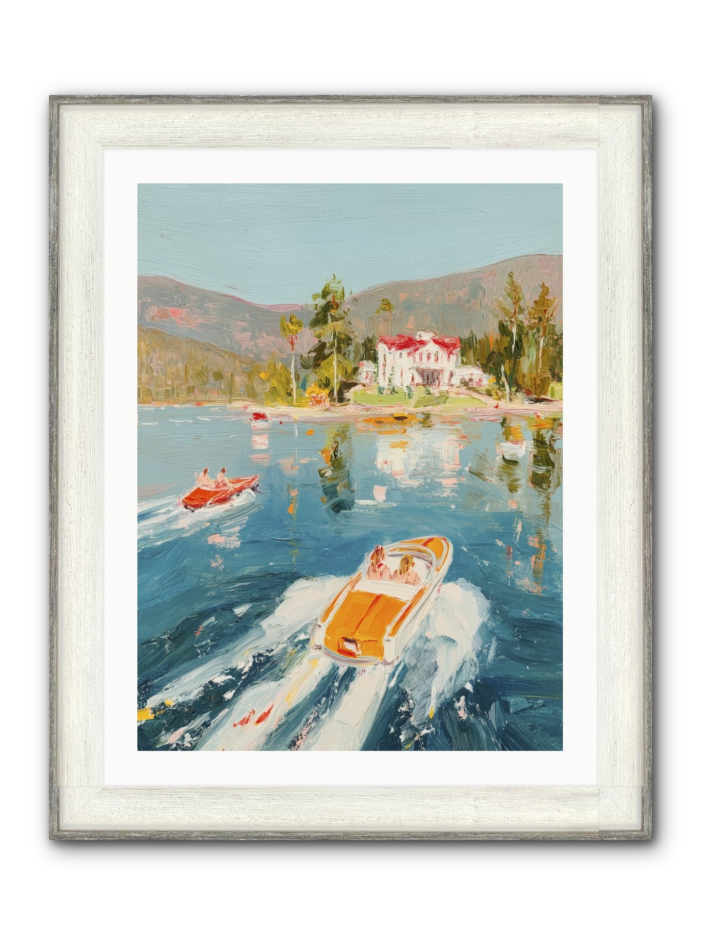 Golden Reflection Framed Print - Driftwood White 24x32