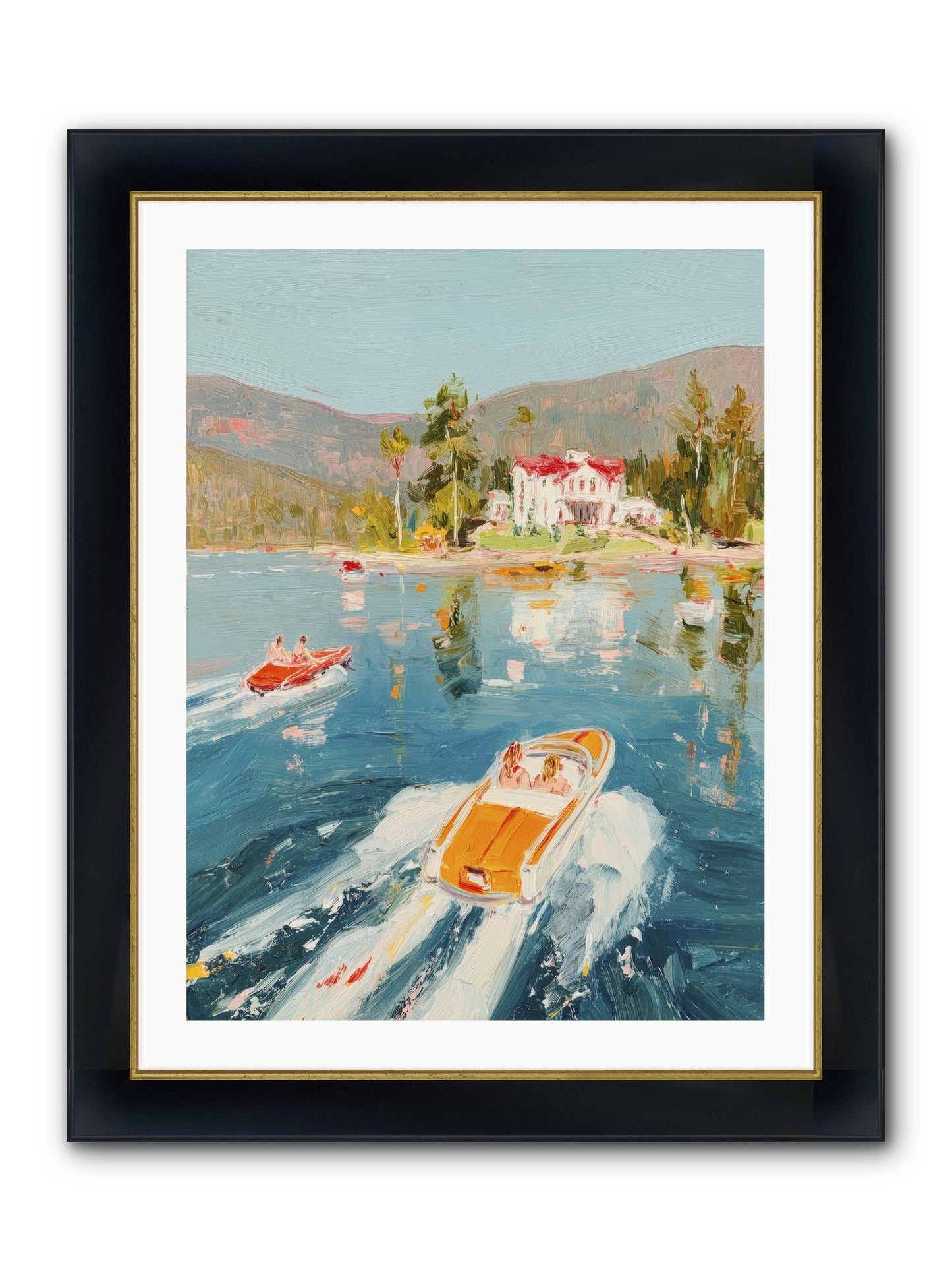 Golden Reflection Framed Print - Wide Black w/Gold 24x32