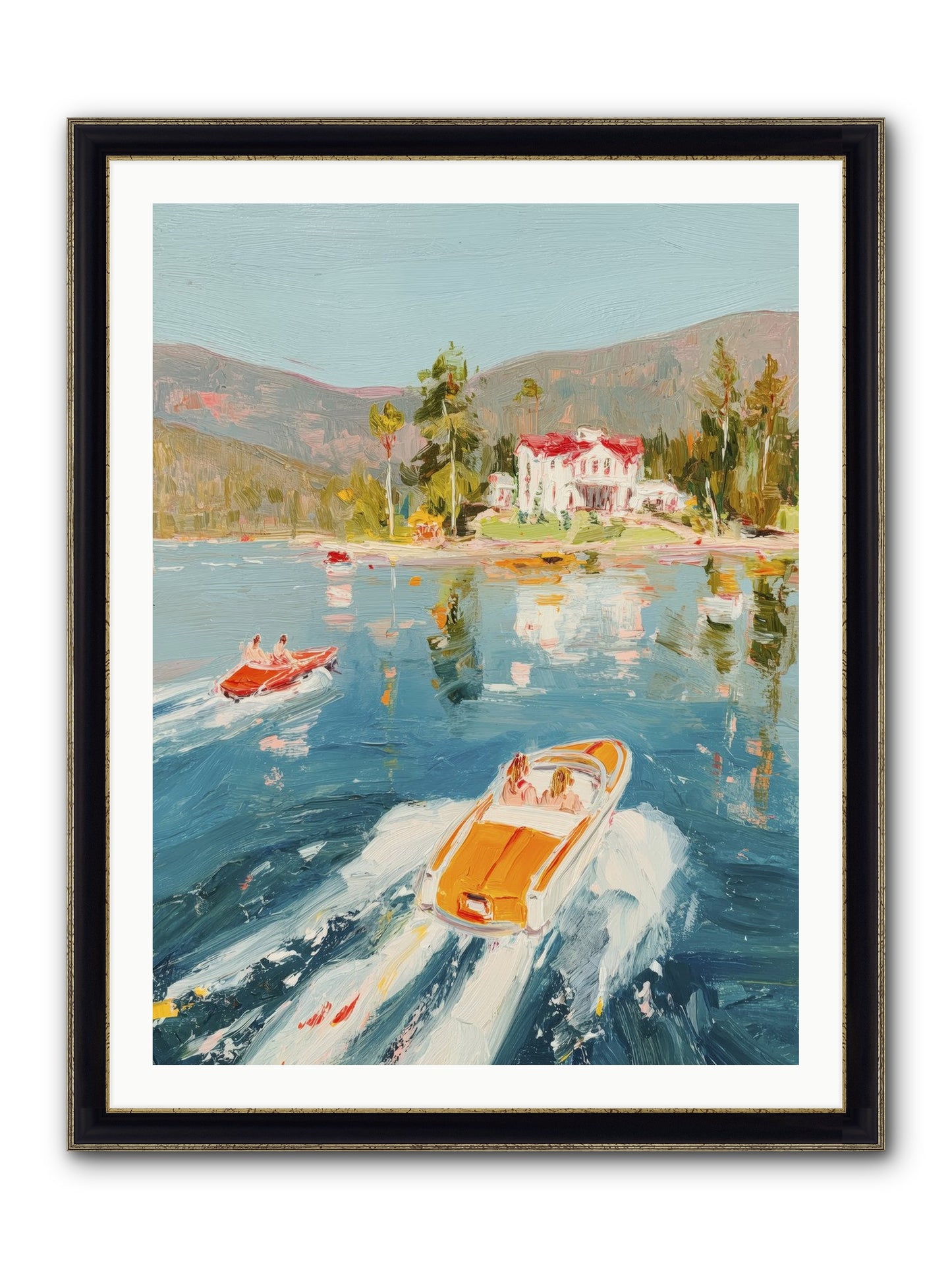 Golden Reflection Framed Print - Black & Gold 30x40