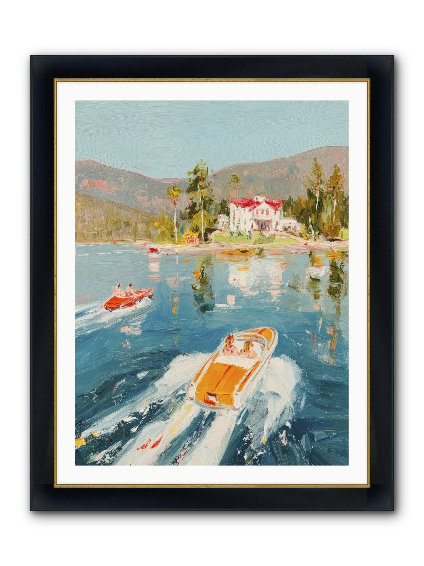 Golden Reflection Framed Print - Wide Black w/Gold 30x40