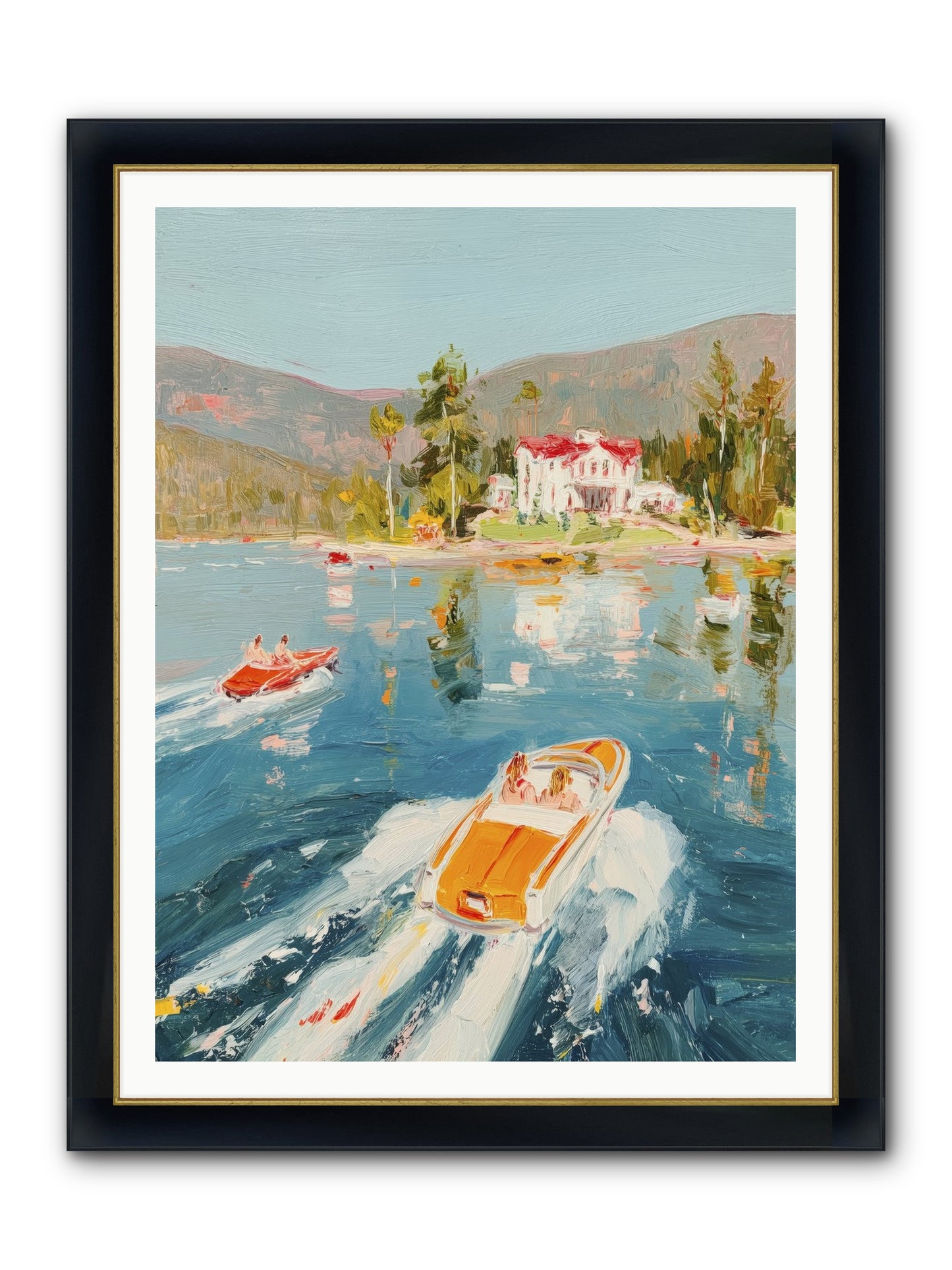 Golden Reflection Framed Print - Wide Black w/Gold 36x48