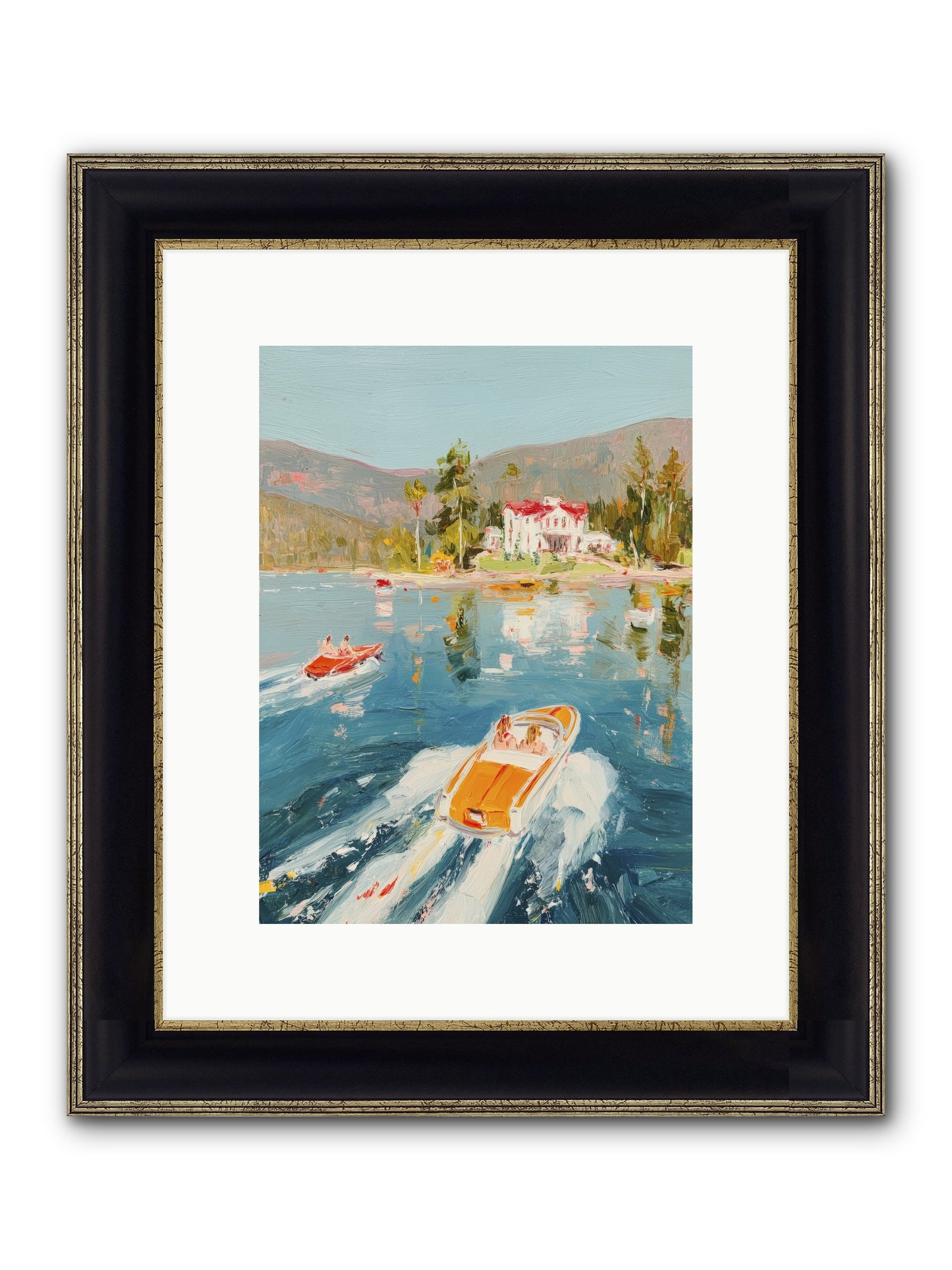 Golden Reflection Framed Print - Black & Gold 9x12