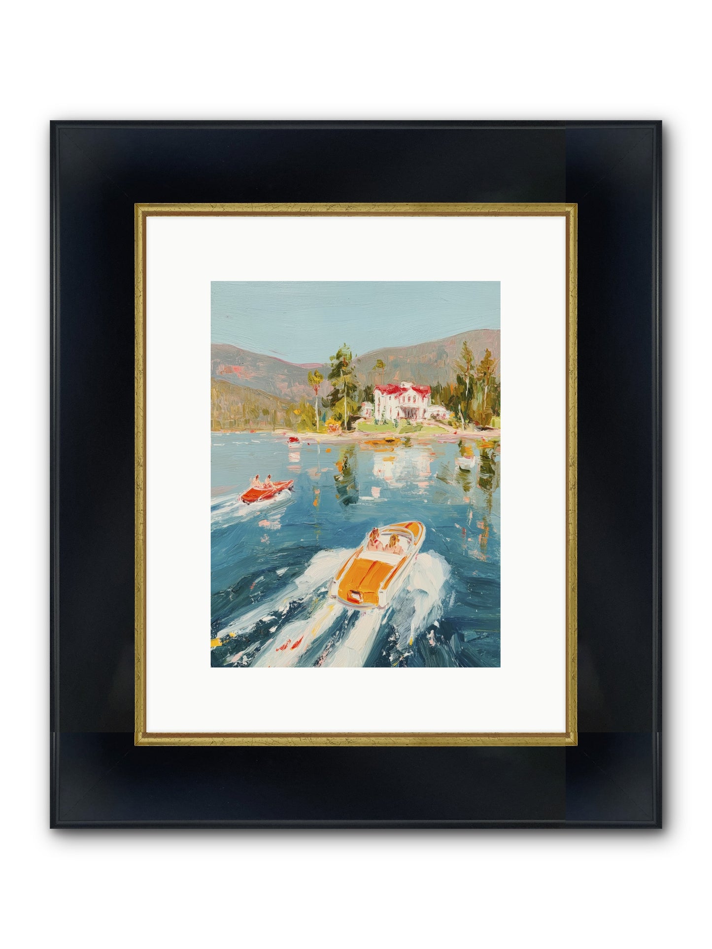 Golden Reflection Framed Print - Wide Black w/Gold 9x12