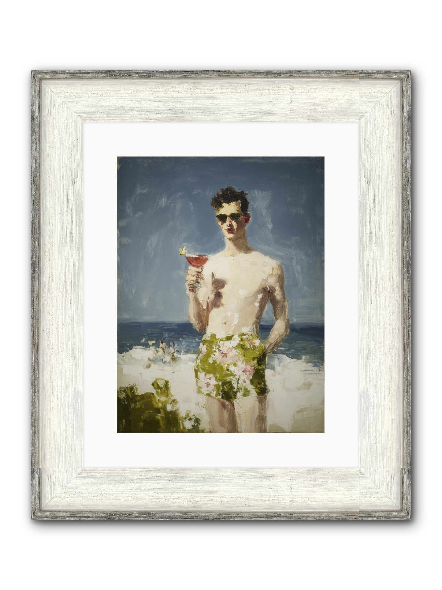 Golden Wishes Framed Print - Driftwood White 12x16