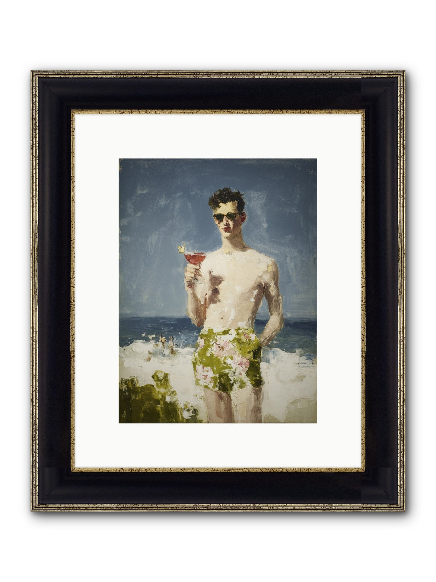 Golden Wishes Framed Print - Black & Gold 9x12