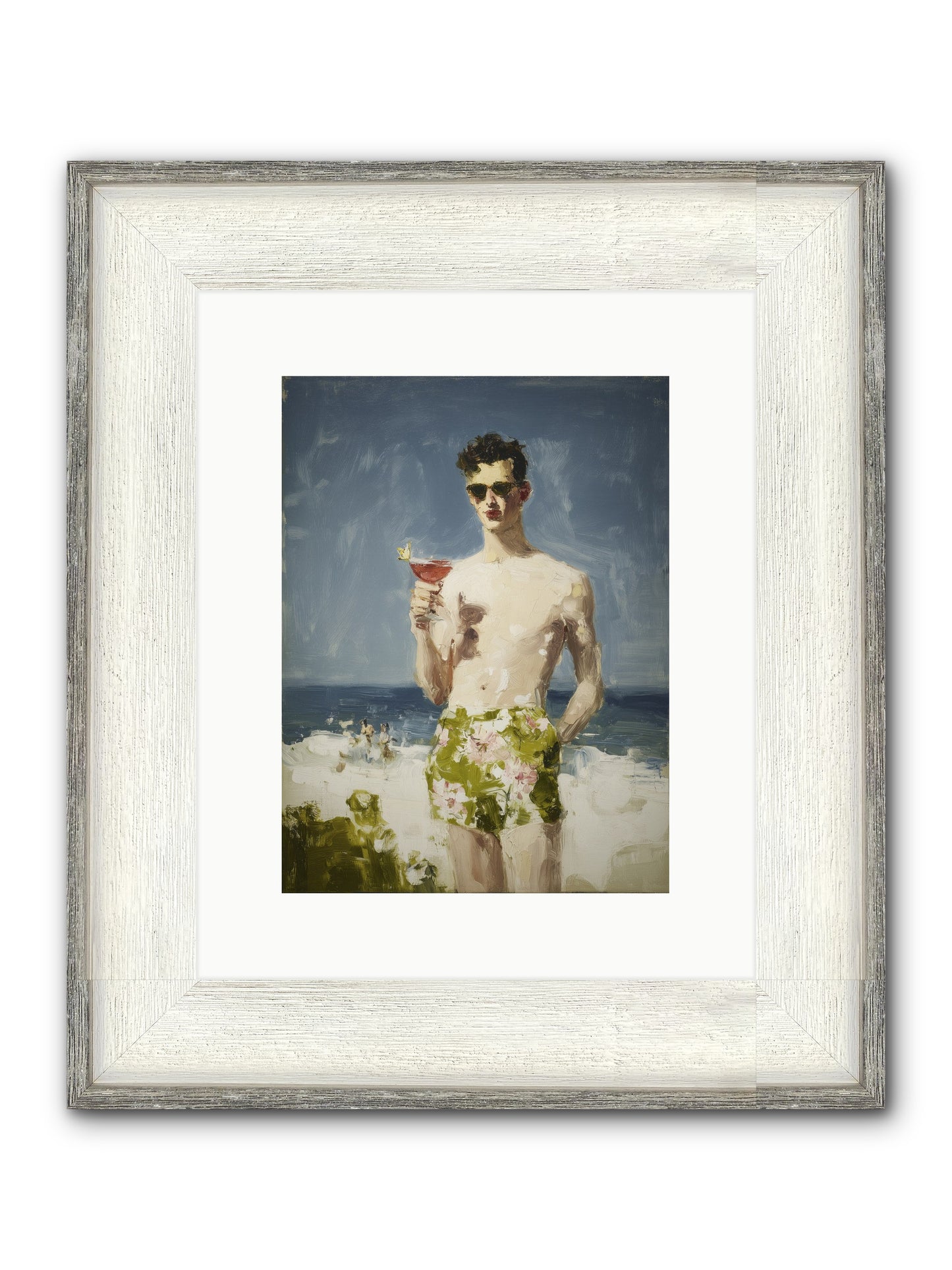 Golden Wishes Framed Print - Driftwood White 9x12