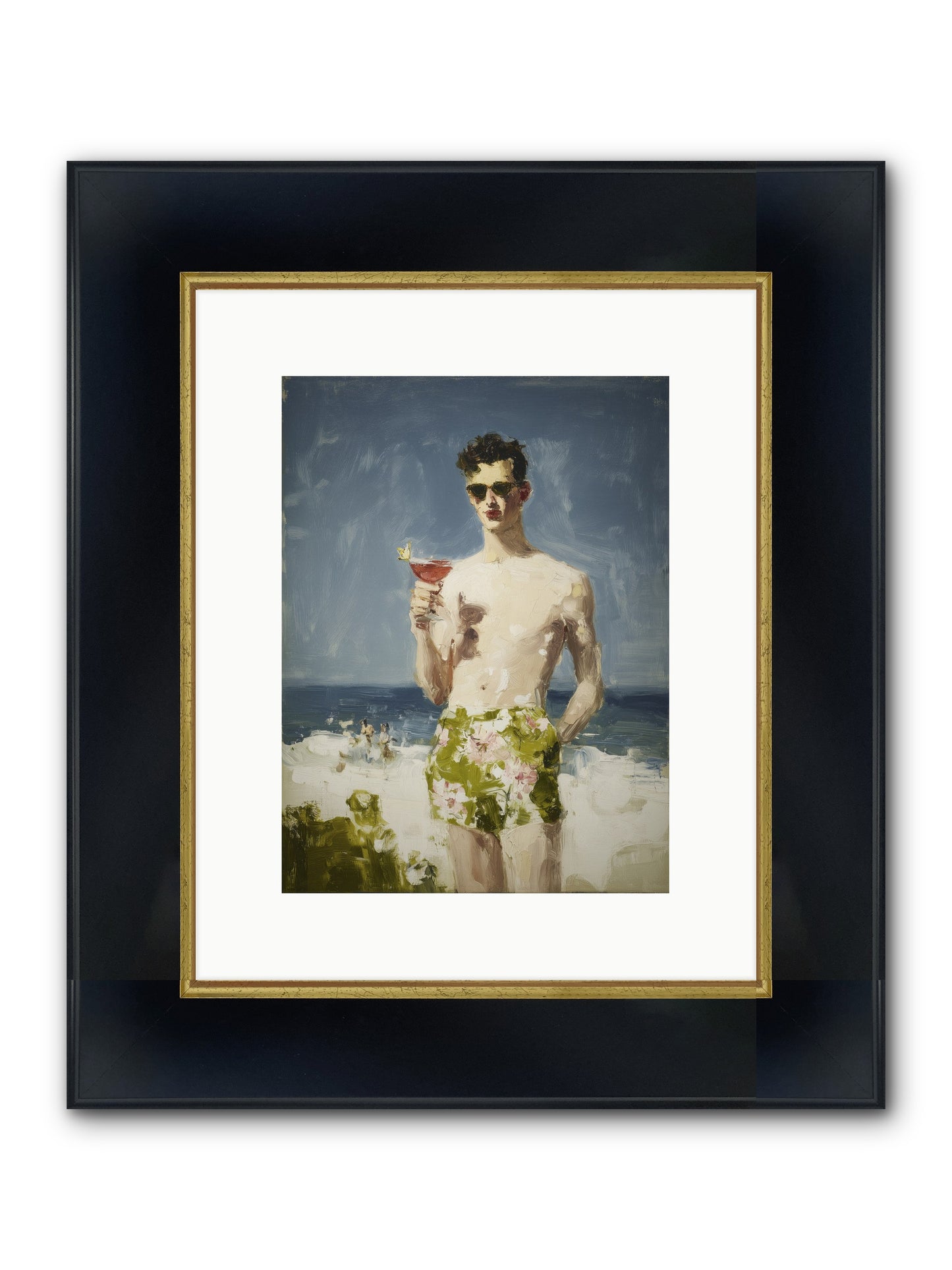 Golden Wishes Framed Print - Wide Black w/Gold 9x12