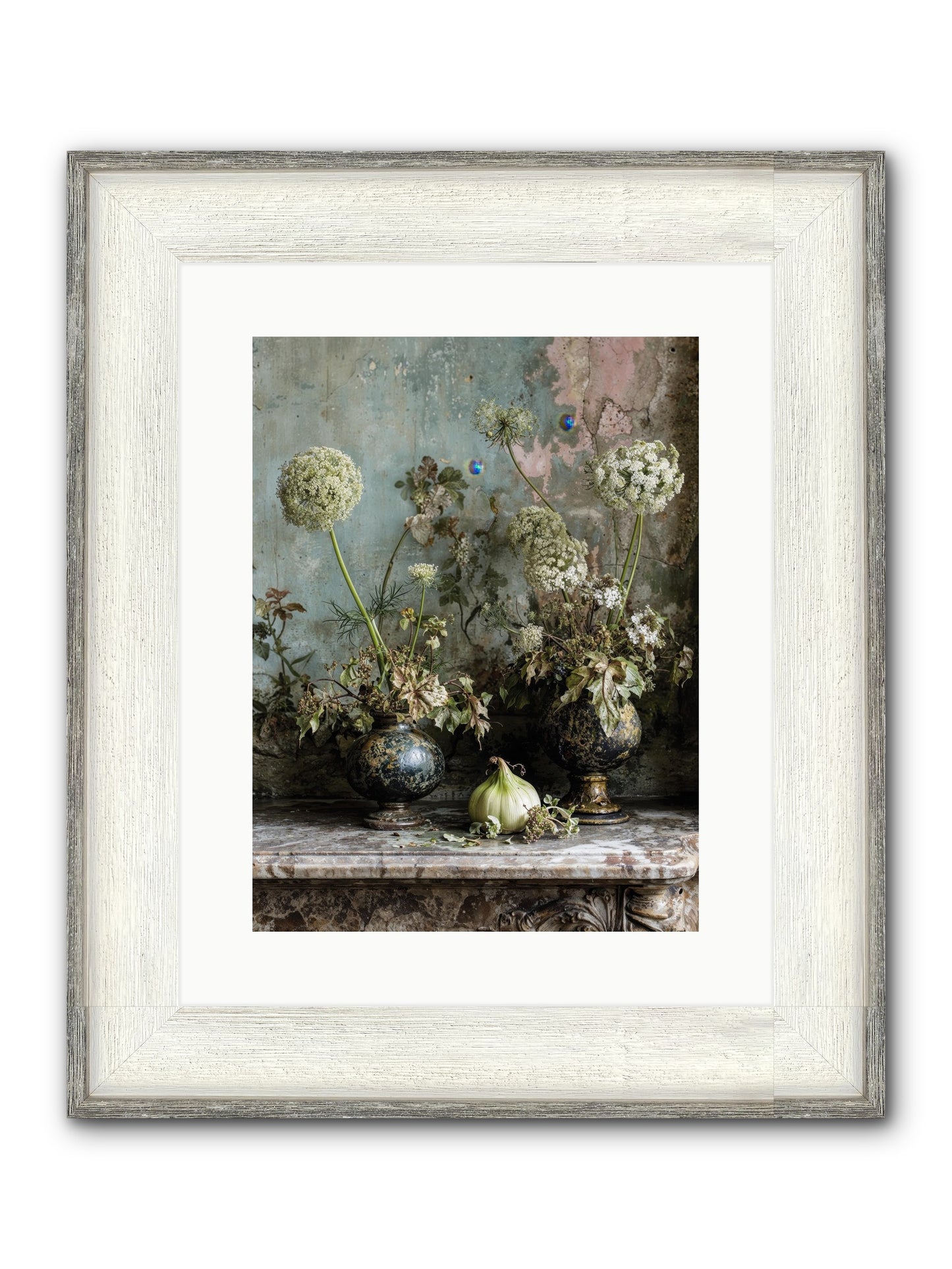 Goldfade Framed Print - Driftwood White 12x16