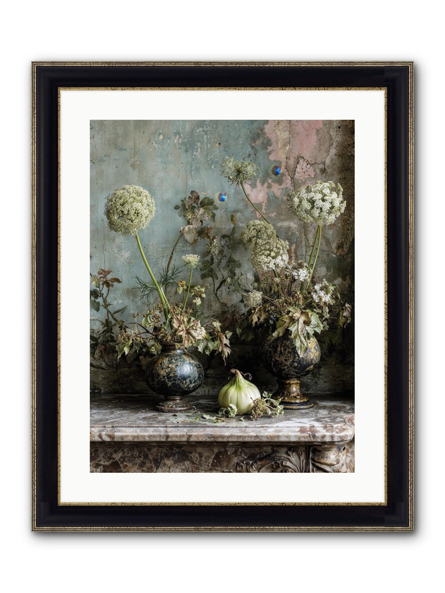 Goldfade Framed Print - Black & Gold 18x24