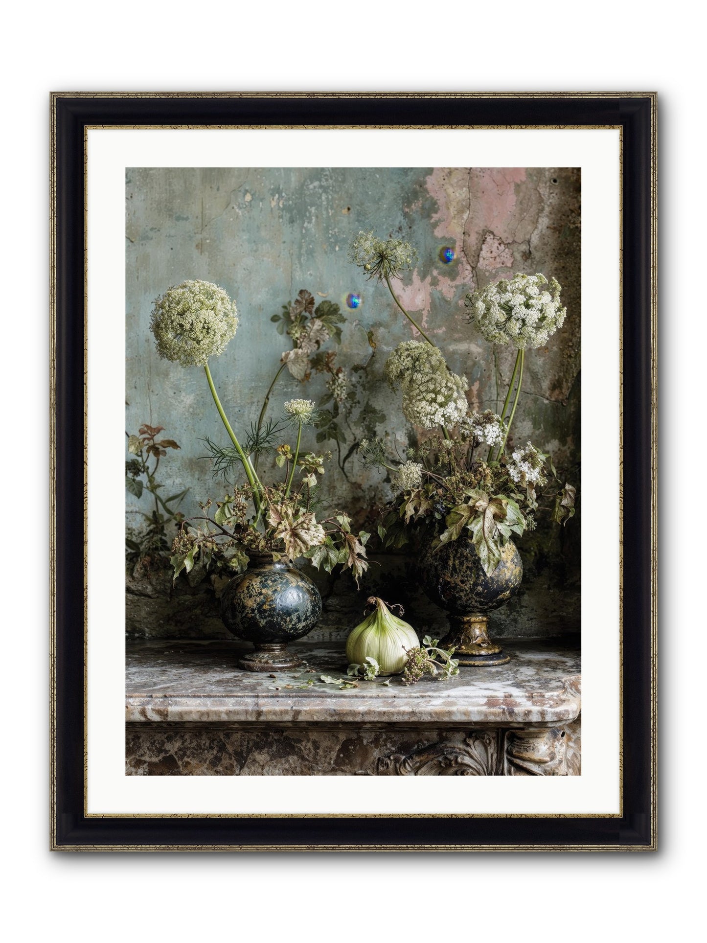 Goldfade Framed Print - Black & Gold 24x32