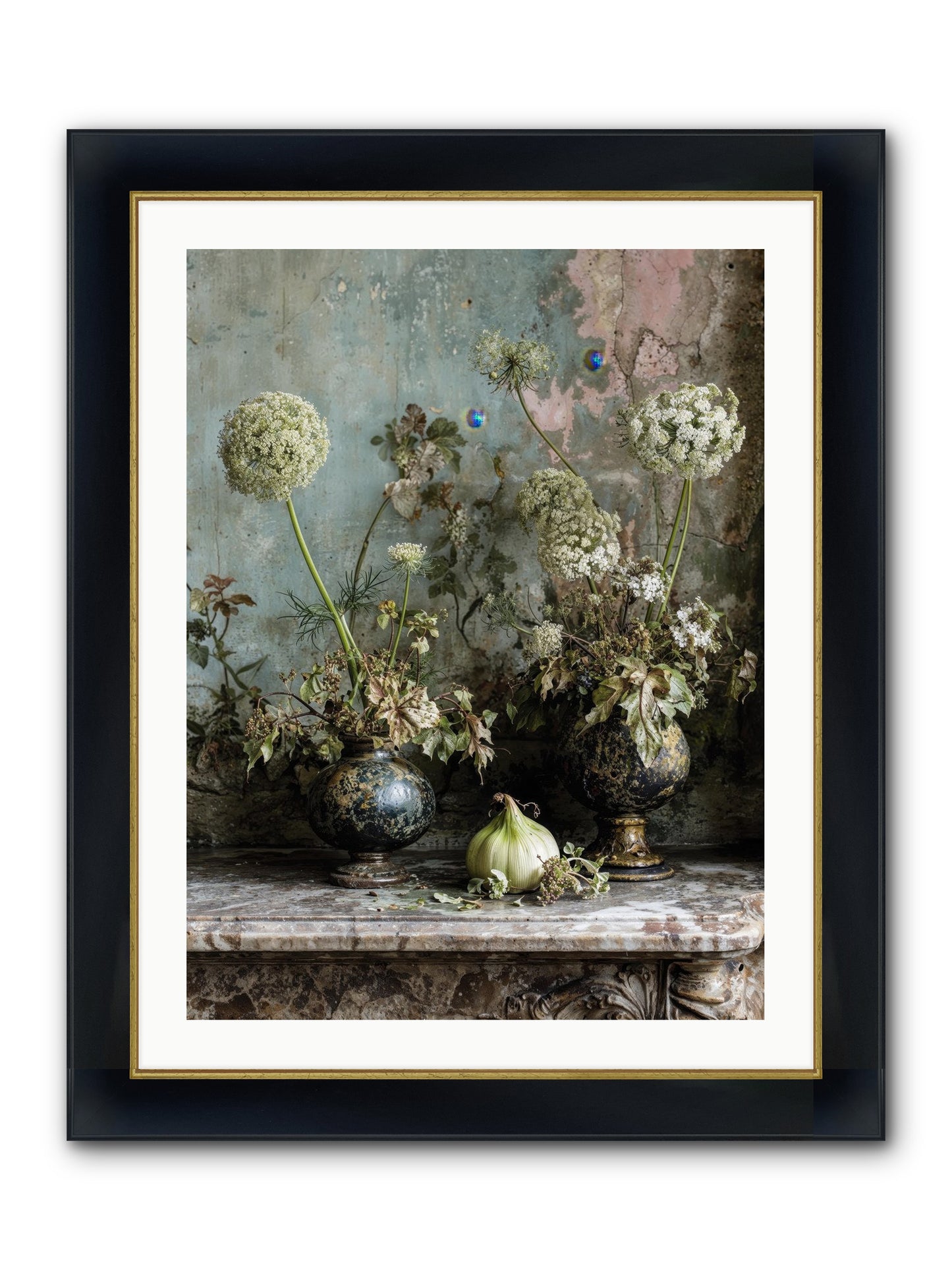 Goldfade Framed Print - Wide Black w/Gold 24x32