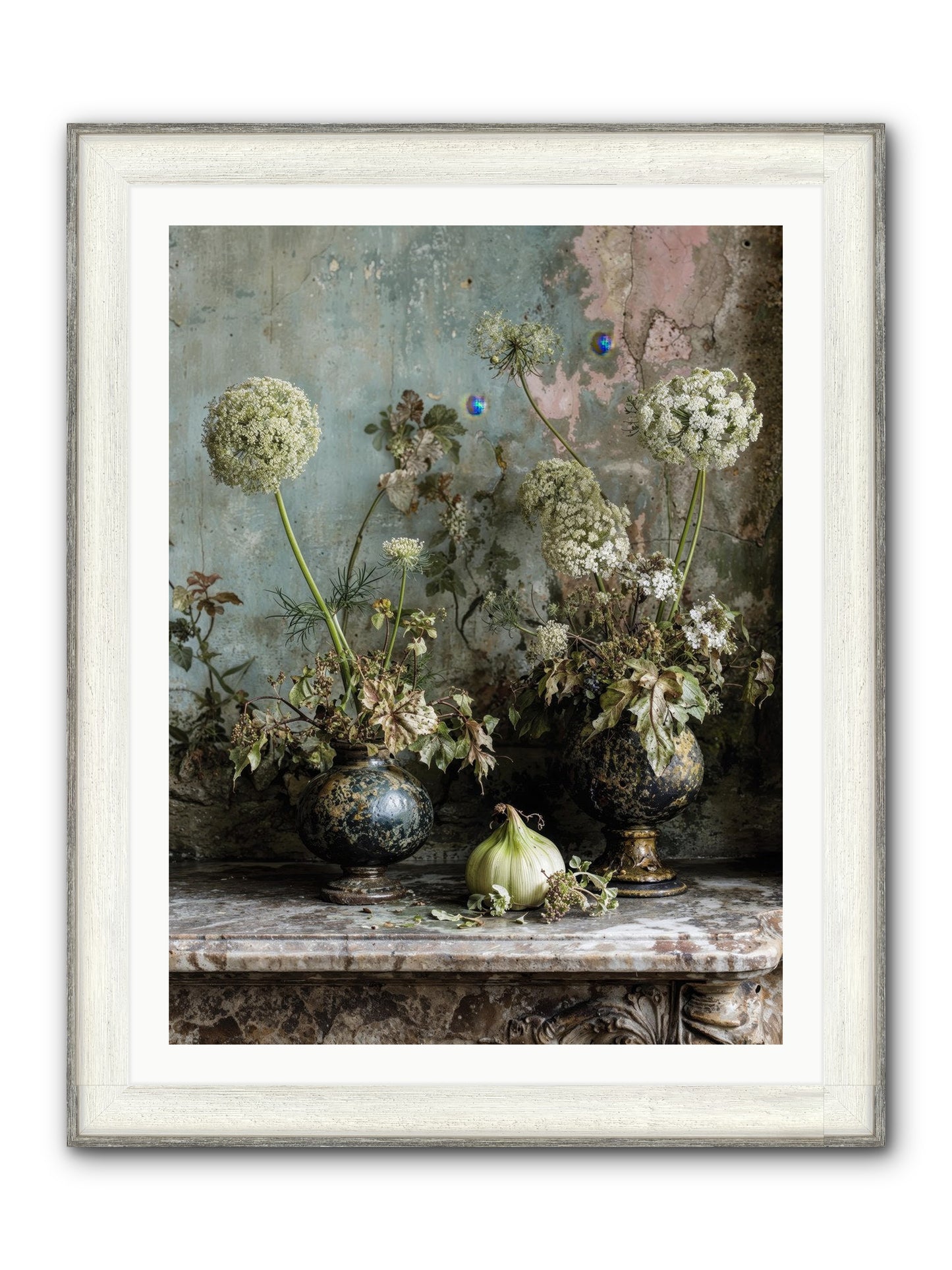 Goldfade Framed Print - Driftwood White 30x40