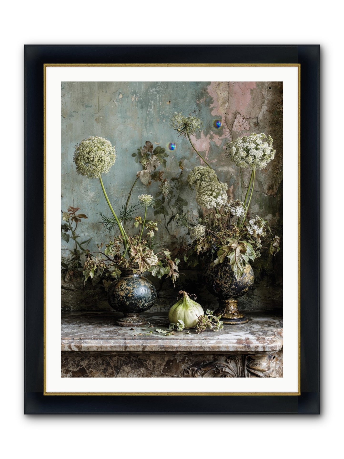 Goldfade Framed Print - Wide Black w/Gold 30x40