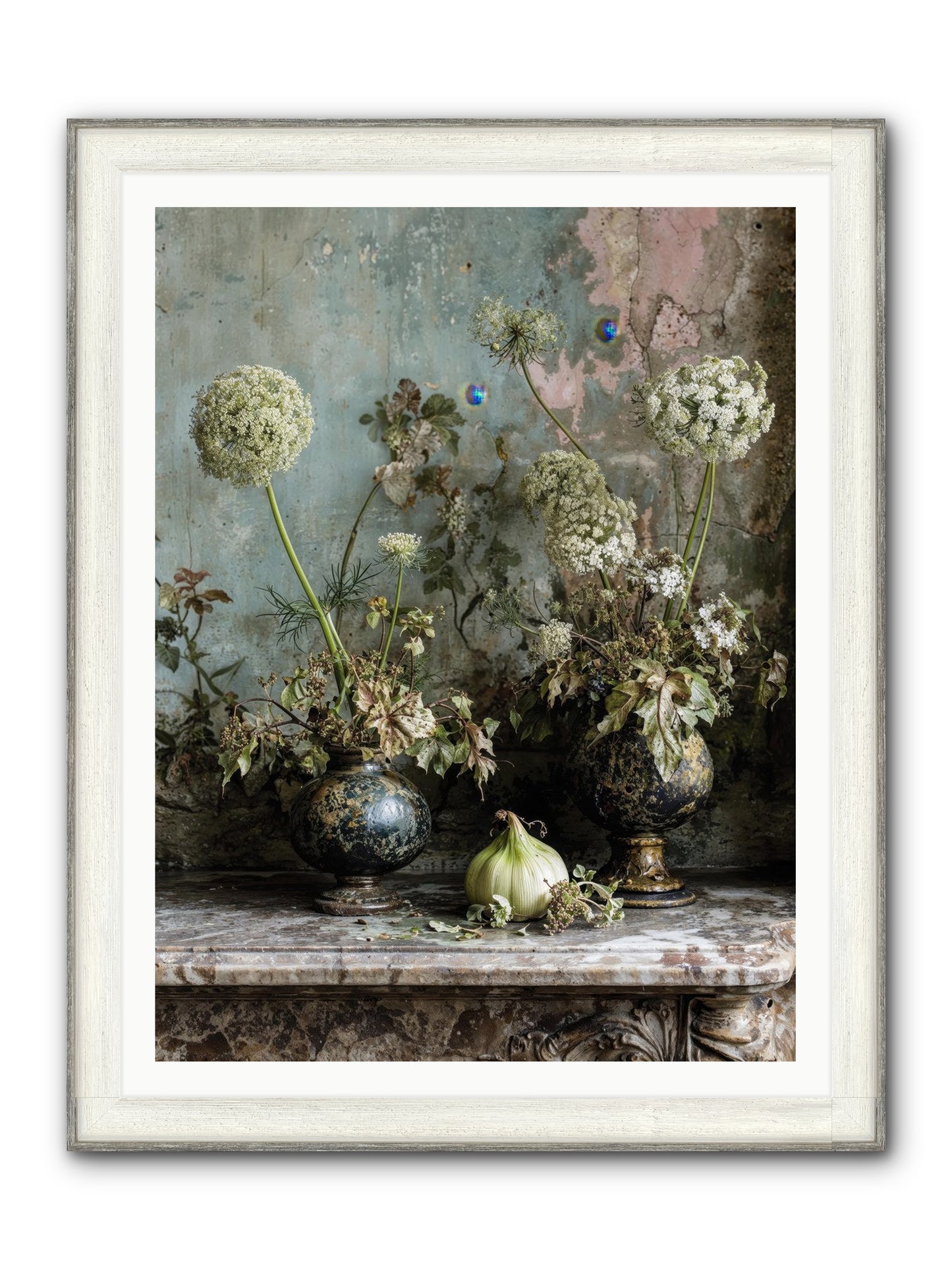Goldfade Framed Print - Driftwood White 36x48