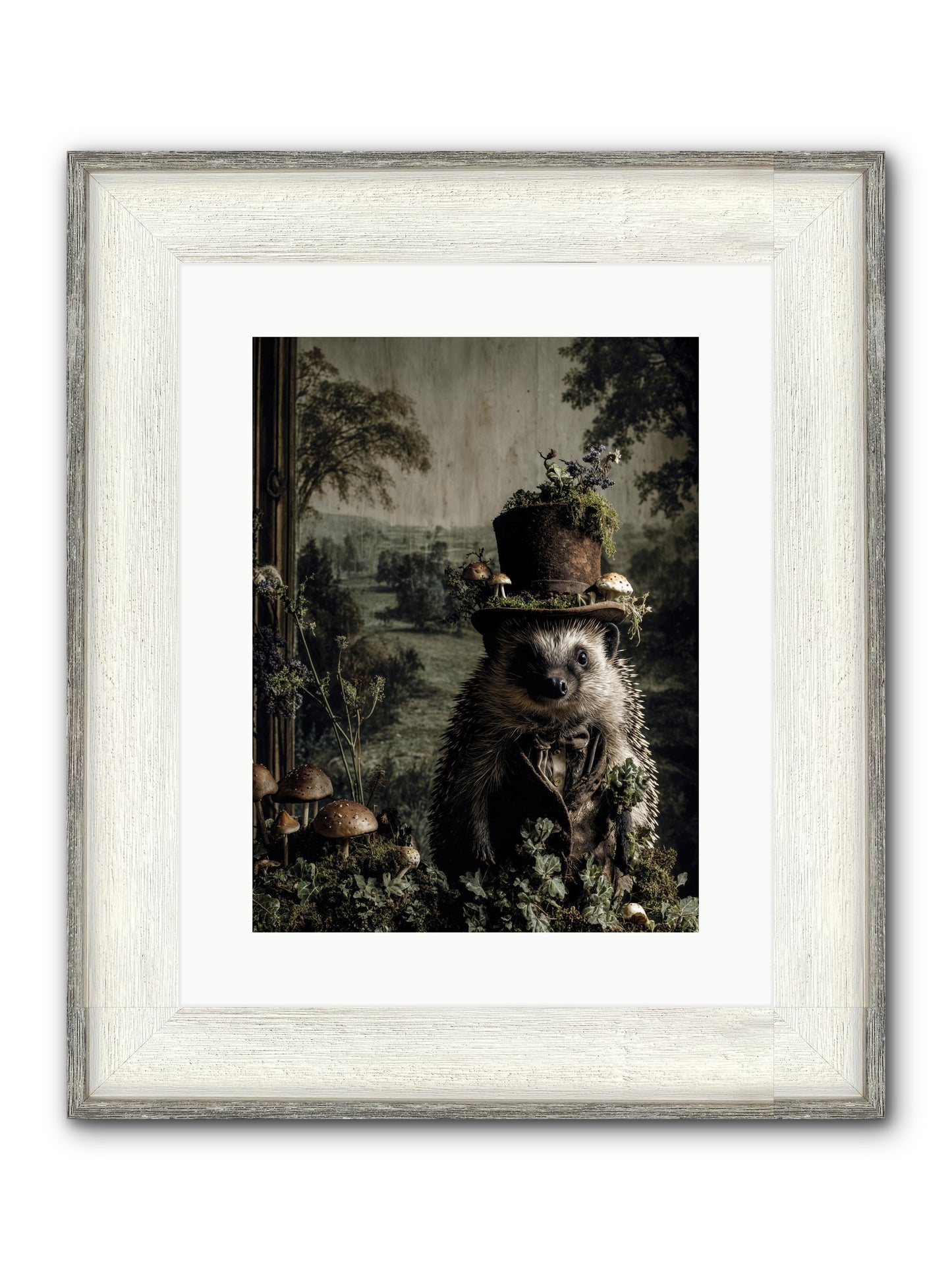 Goldfinch Framed Print - Driftwood White 12x16