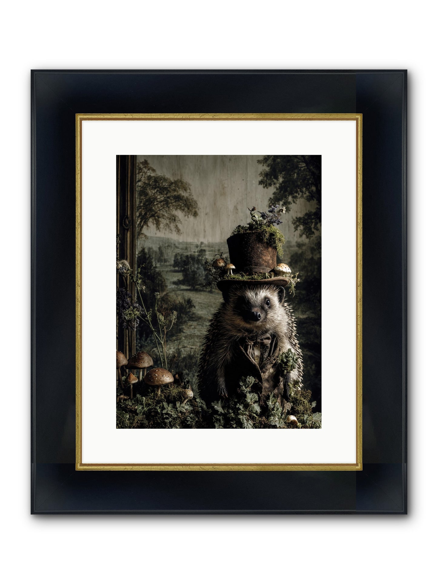 Goldfinch Framed Print - Wide Black w/Gold 12x16