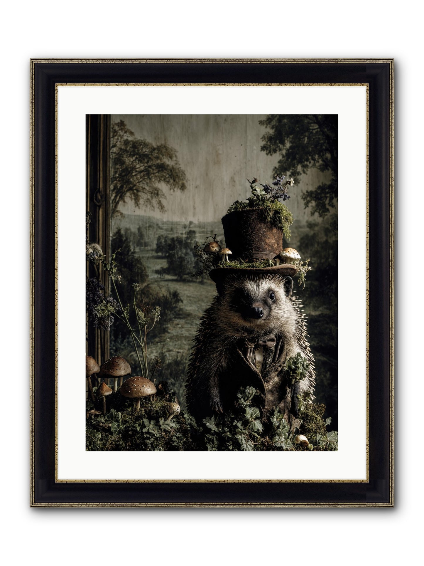 Goldfinch Framed Print - Black & Gold 18x24