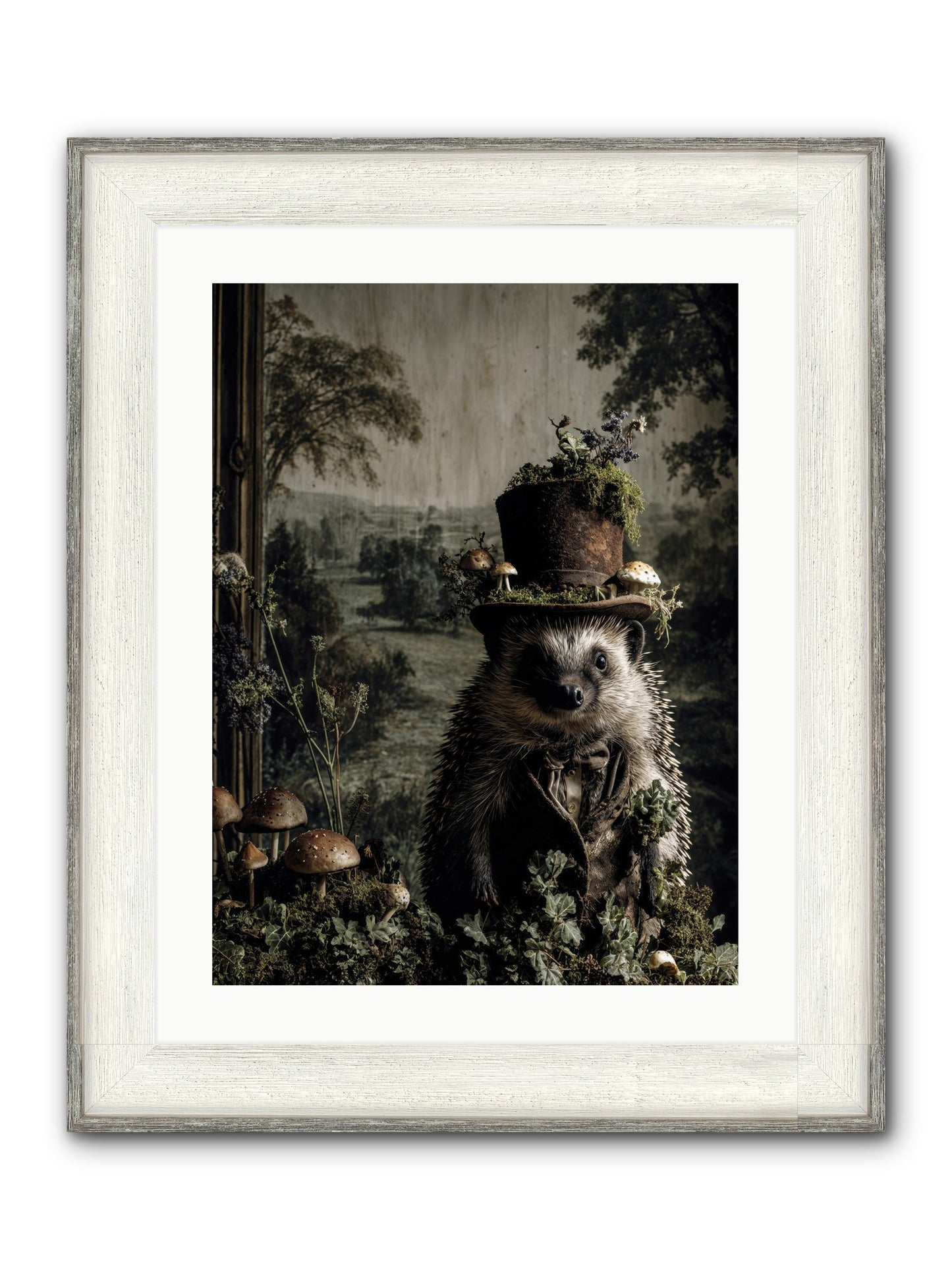Goldfinch Framed Print - Driftwood White 18x24
