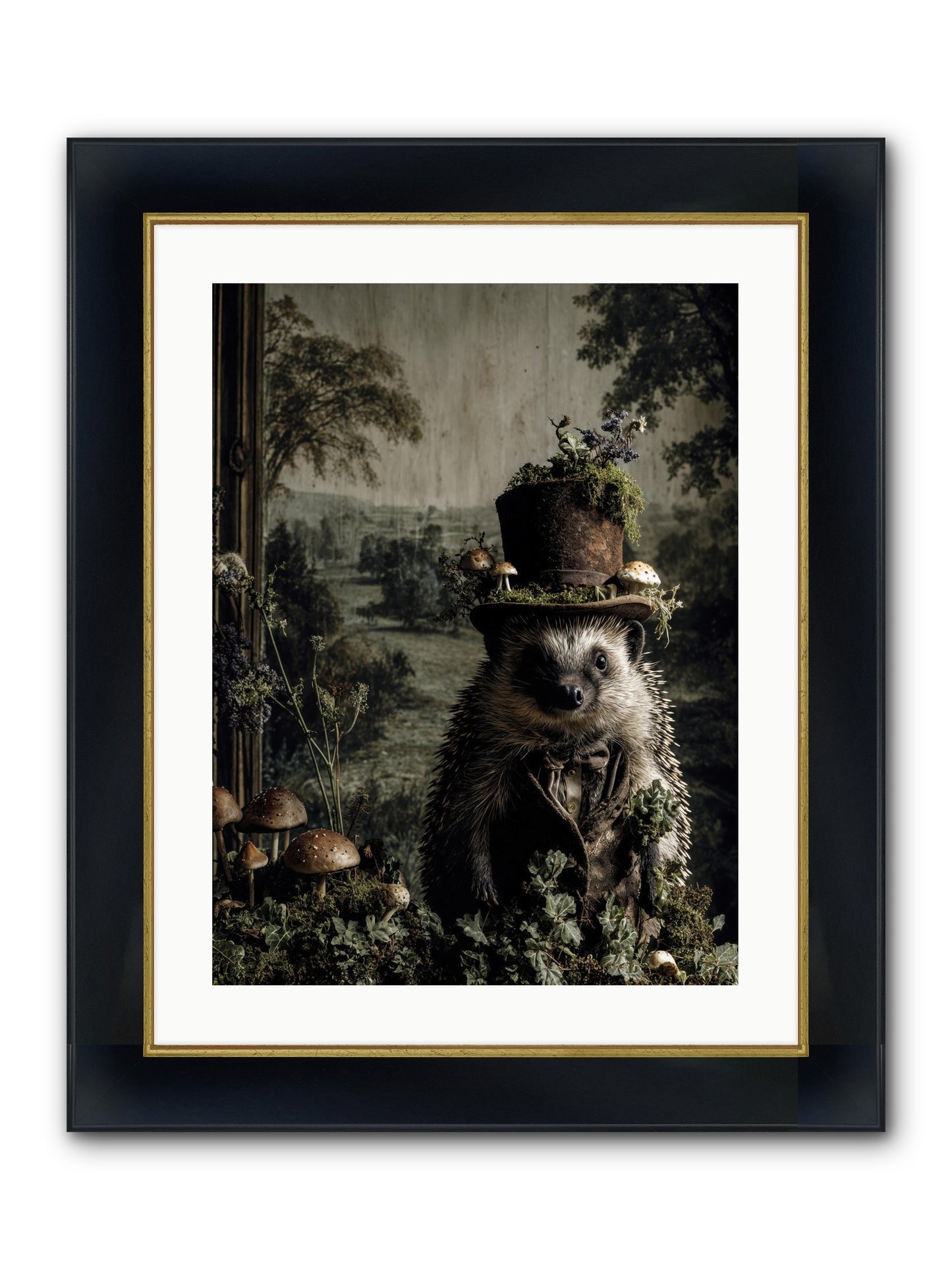 Goldfinch Framed Print - Wide Black w/Gold 18x24