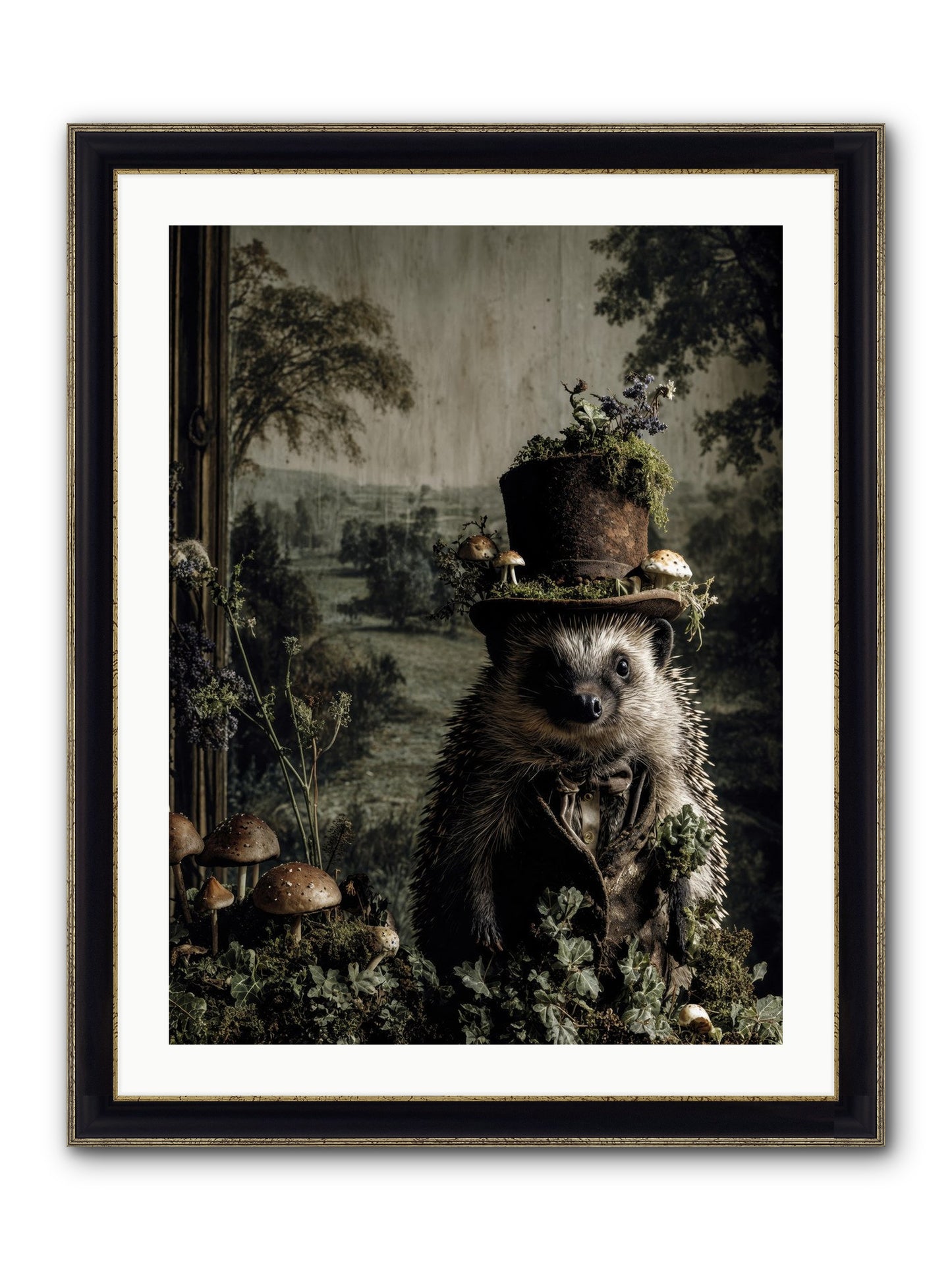 Goldfinch Framed Print - Black & Gold 24x32