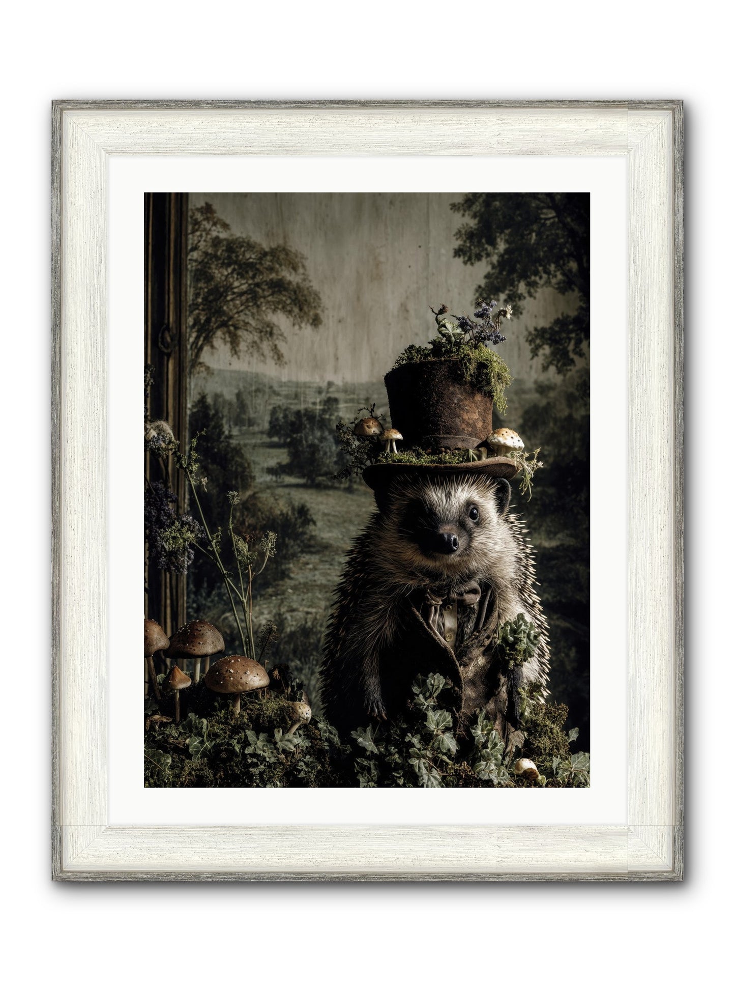 Goldfinch Framed Print - Driftwood White 24x32