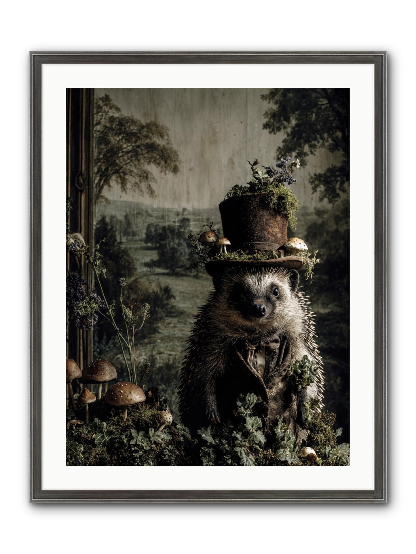 Goldfinch Framed Print - Slimwoods Black/Silver 24x32