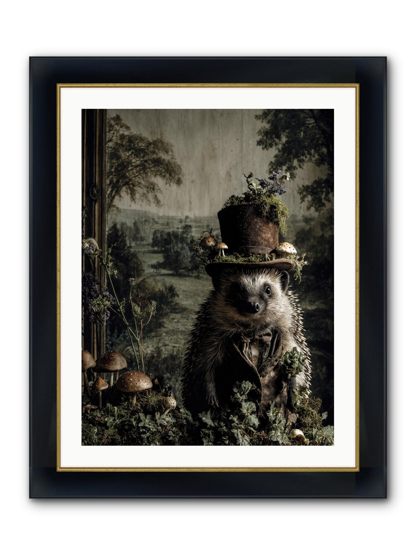 Goldfinch Framed Print - Wide Black w/Gold 24x32