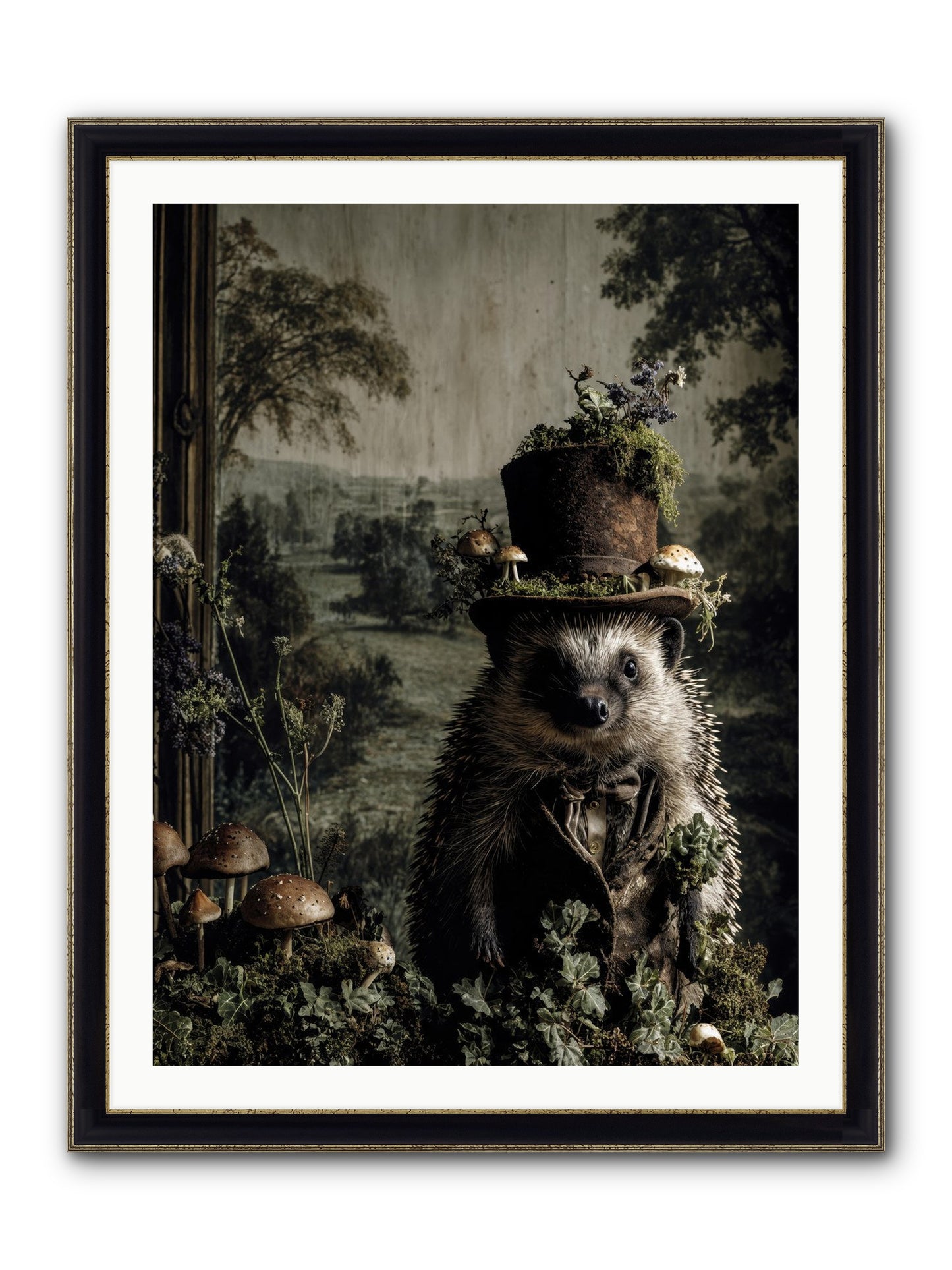 Goldfinch Framed Print - Black & Gold 30x40