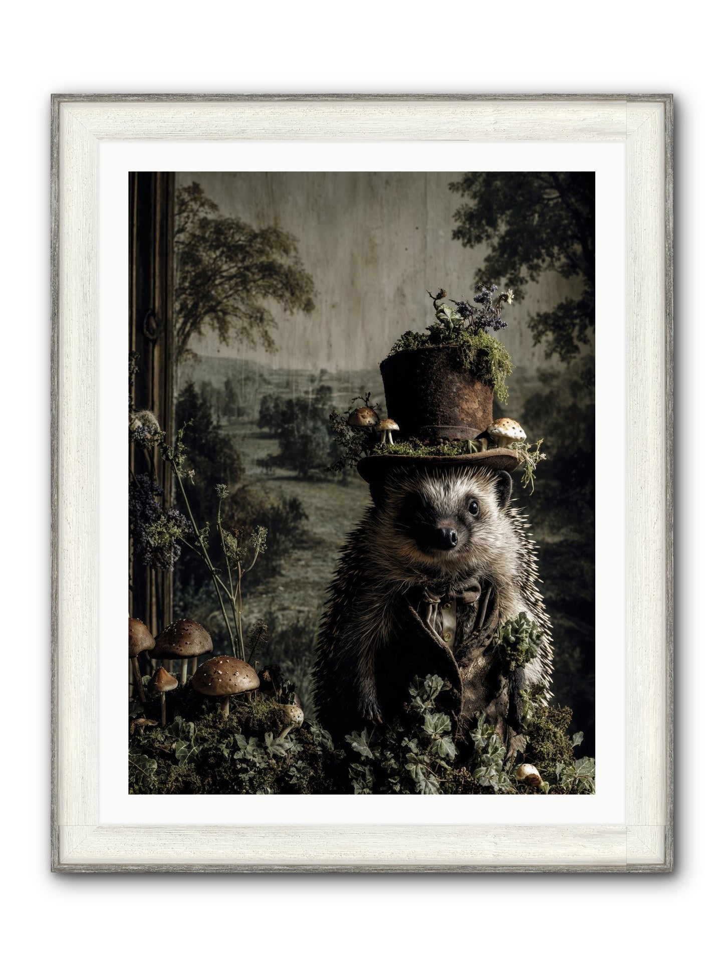 Goldfinch Framed Print - Driftwood White 30x40