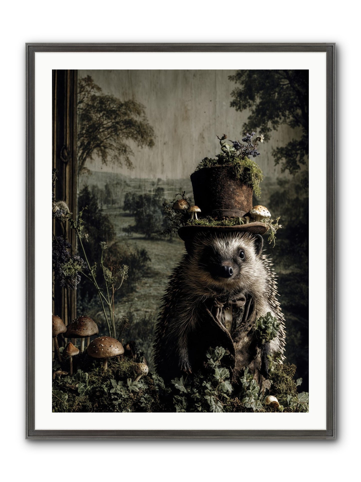 Goldfinch Framed Print - Slimwoods Black/Silver 30x40