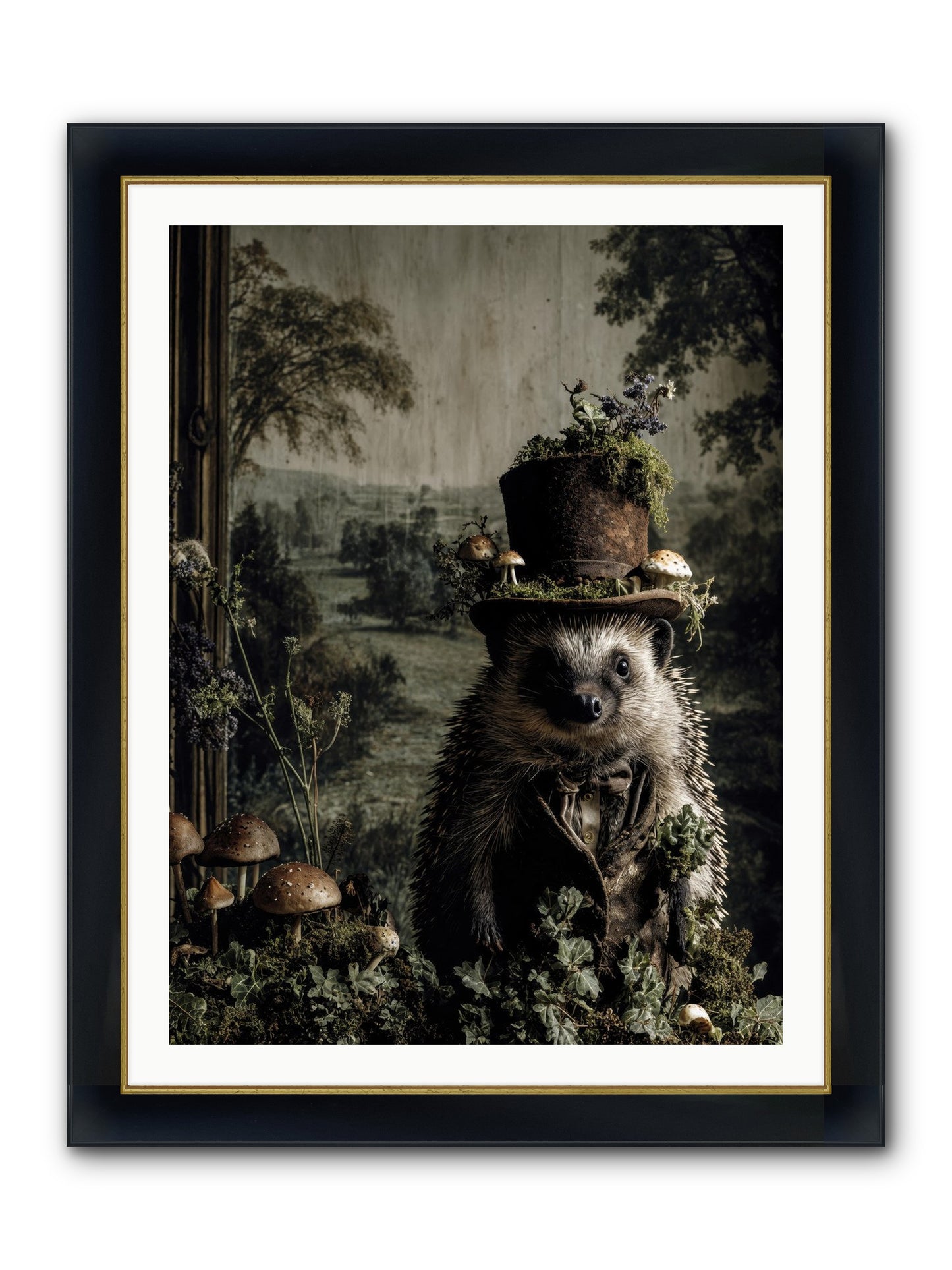 Goldfinch Framed Print - Wide Black w/Gold 30x40