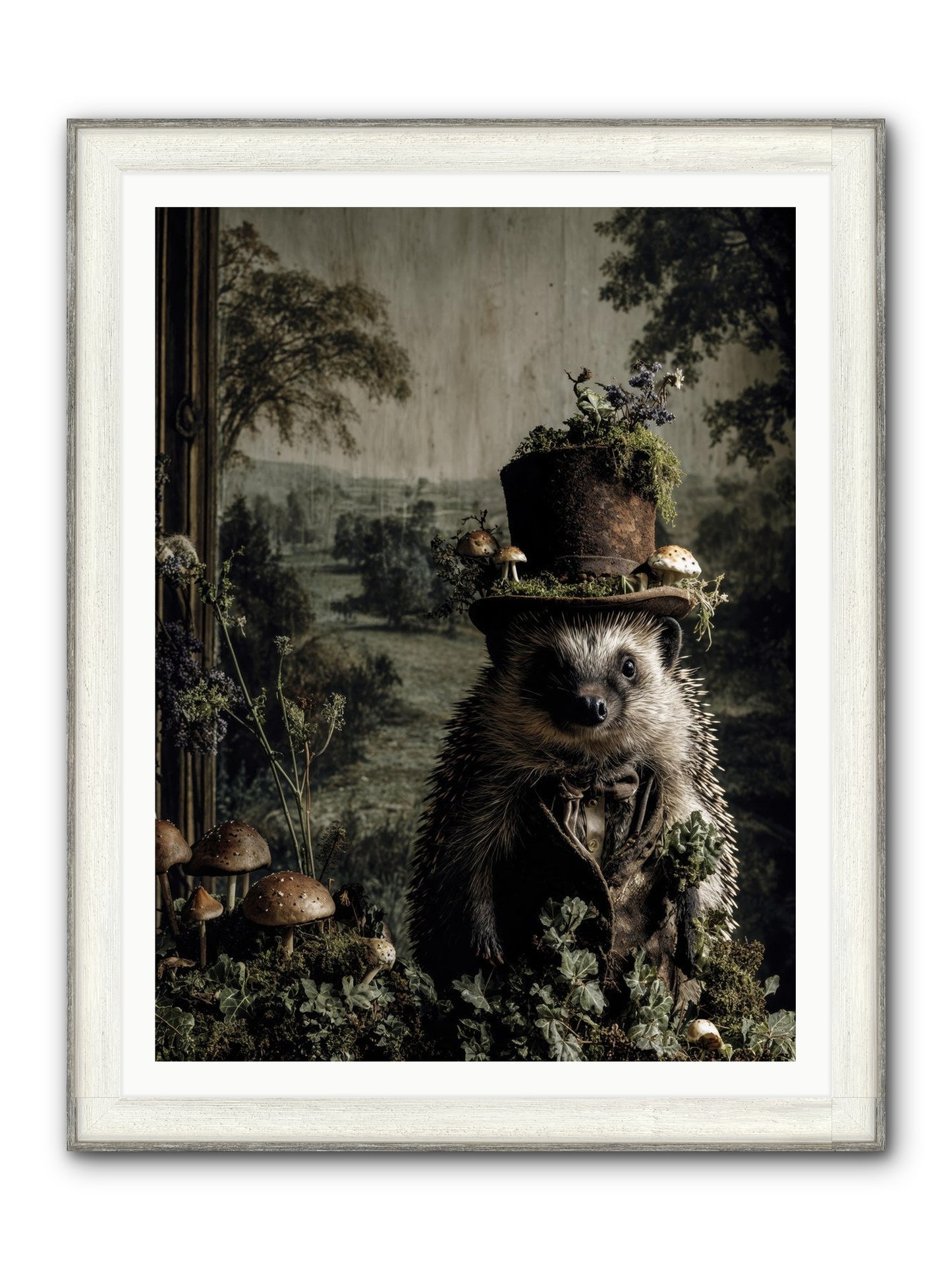 Goldfinch Framed Print - Driftwood White 36x48