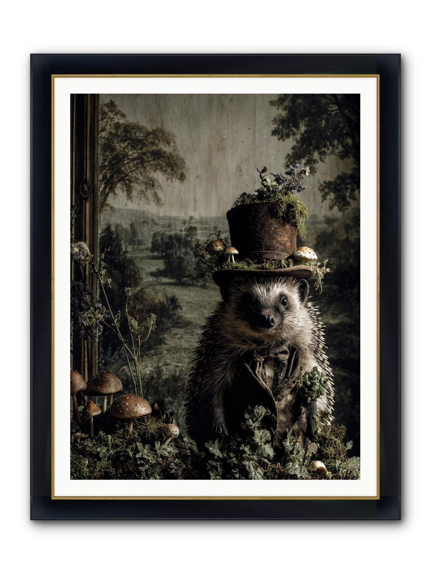 Goldfinch Framed Print - Wide Black w/Gold 36x48