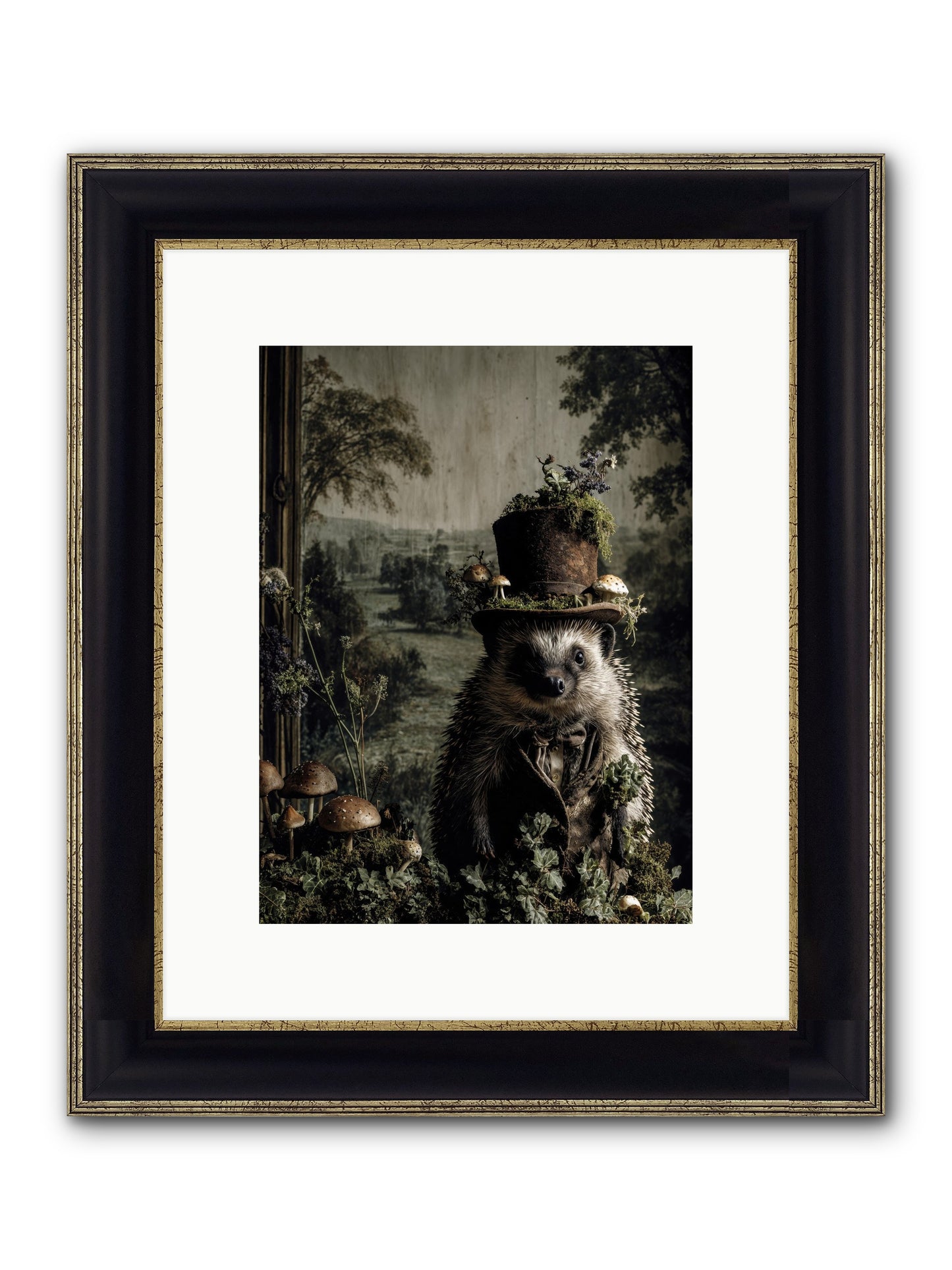Goldfinch Framed Print - Black & Gold 9x12