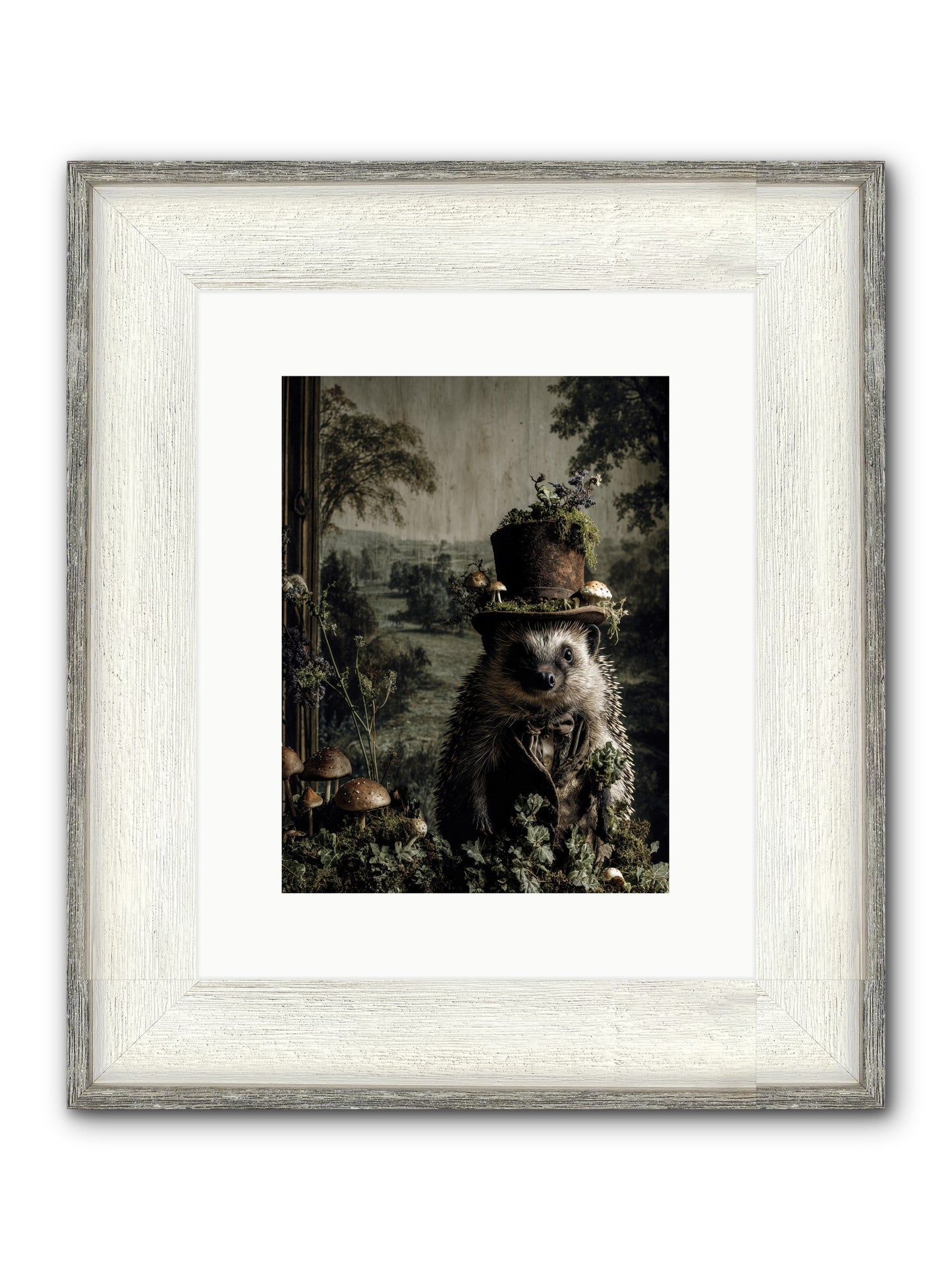 Goldfinch Framed Print - Driftwood White 9x12