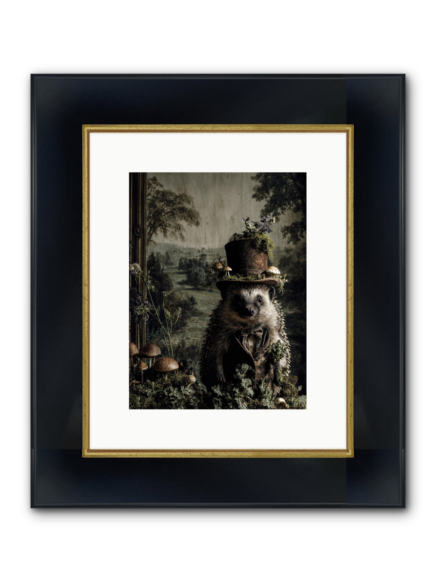 Goldfinch Framed Print - Wide Black w/Gold 9x12