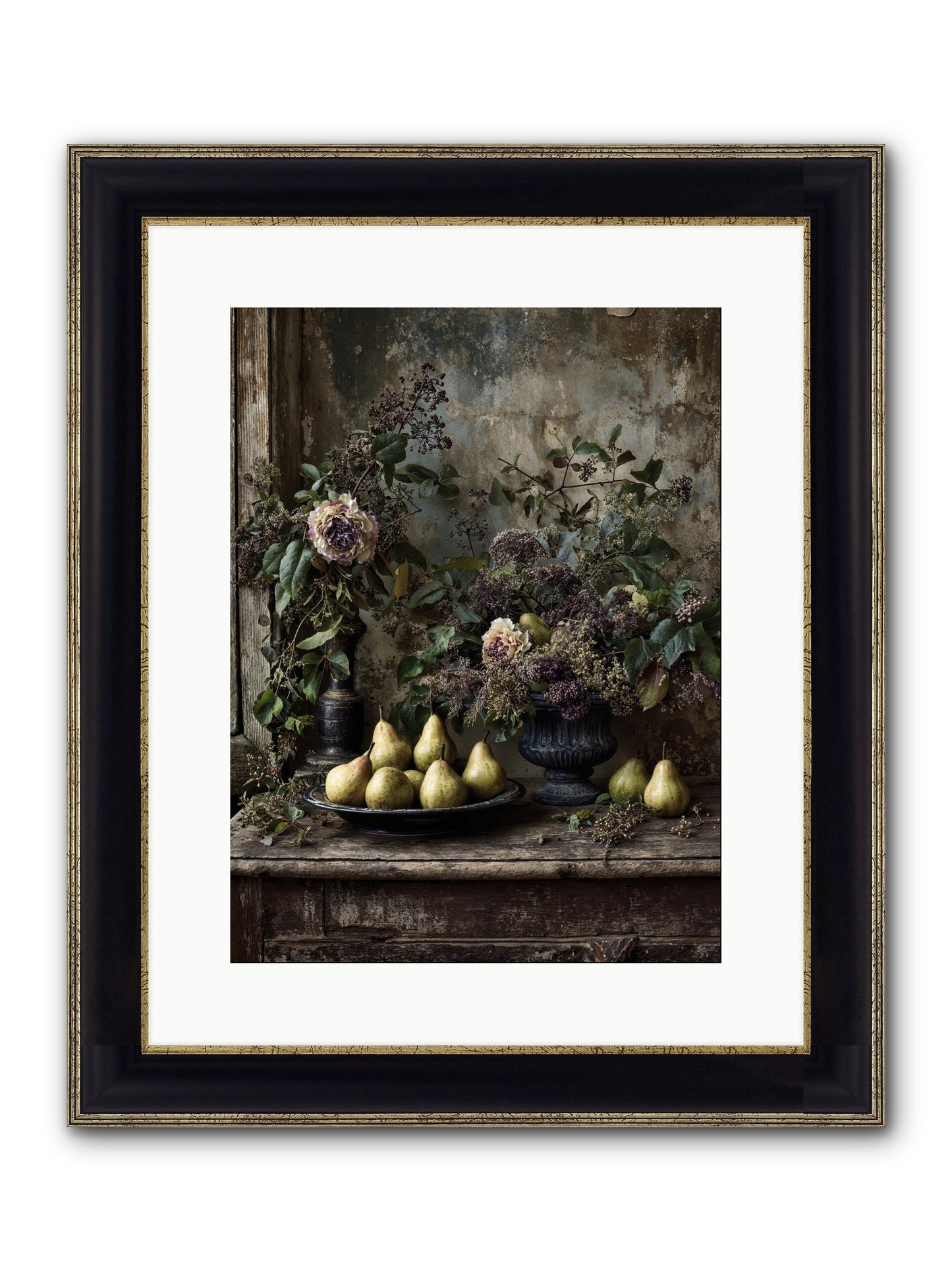 Goldlit Framed Print - Black & Gold 12x16