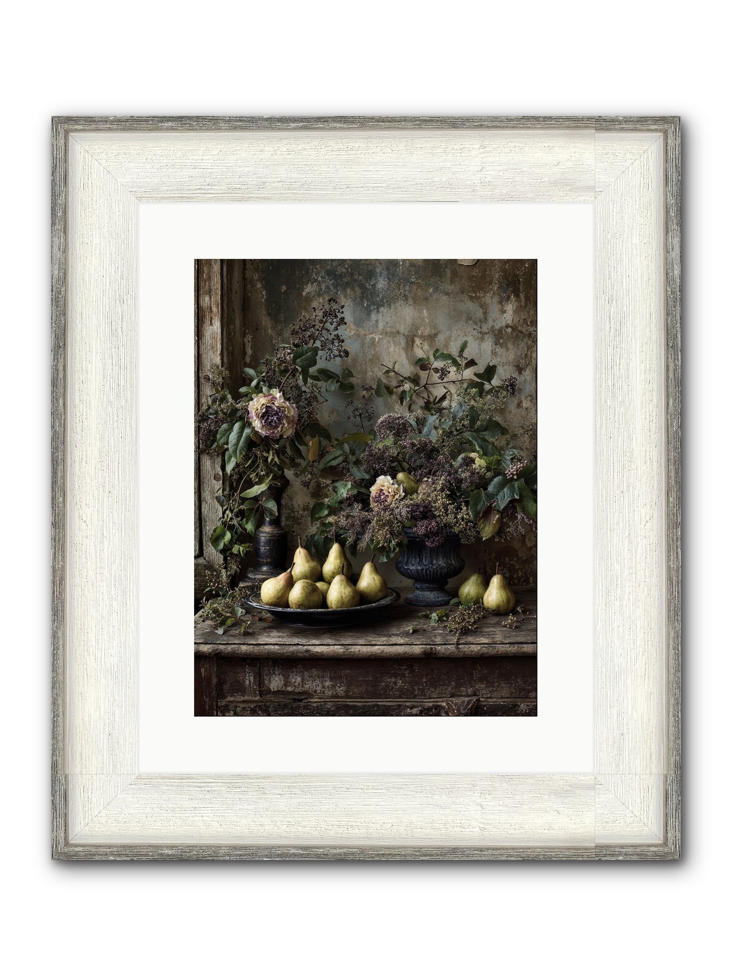 Goldlit Framed Print - Driftwood White 12x16