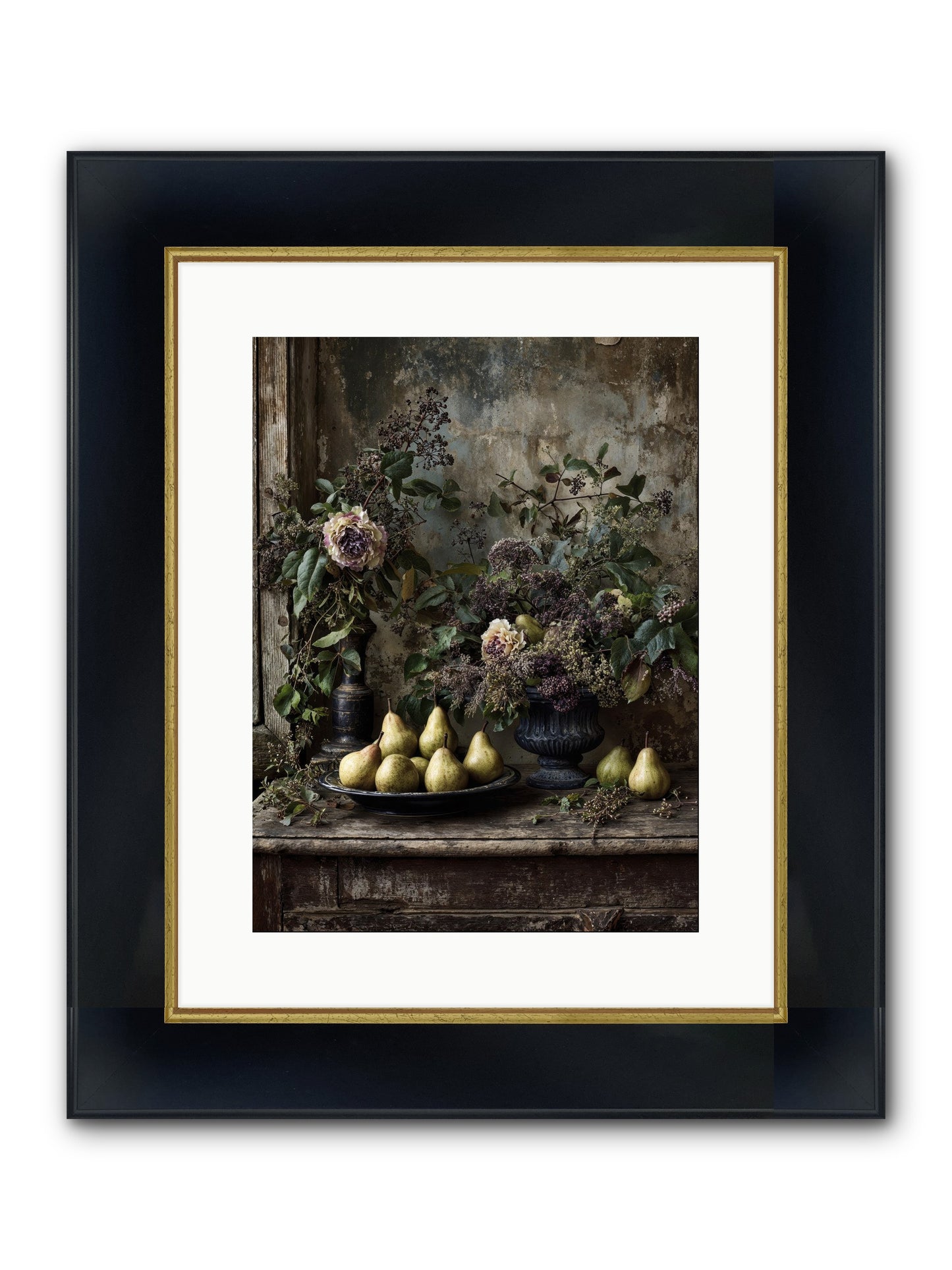 Goldlit Framed Print - Wide Black w/Gold 12x16